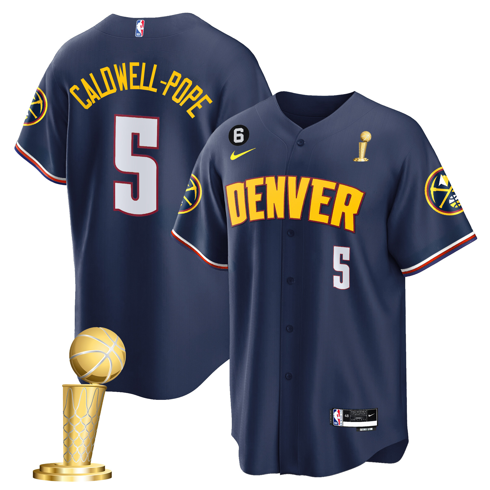 Caldwell-Pope Men's Denver Nuggets 2023 Champions Cool Base Icon Jersey - All Stitched