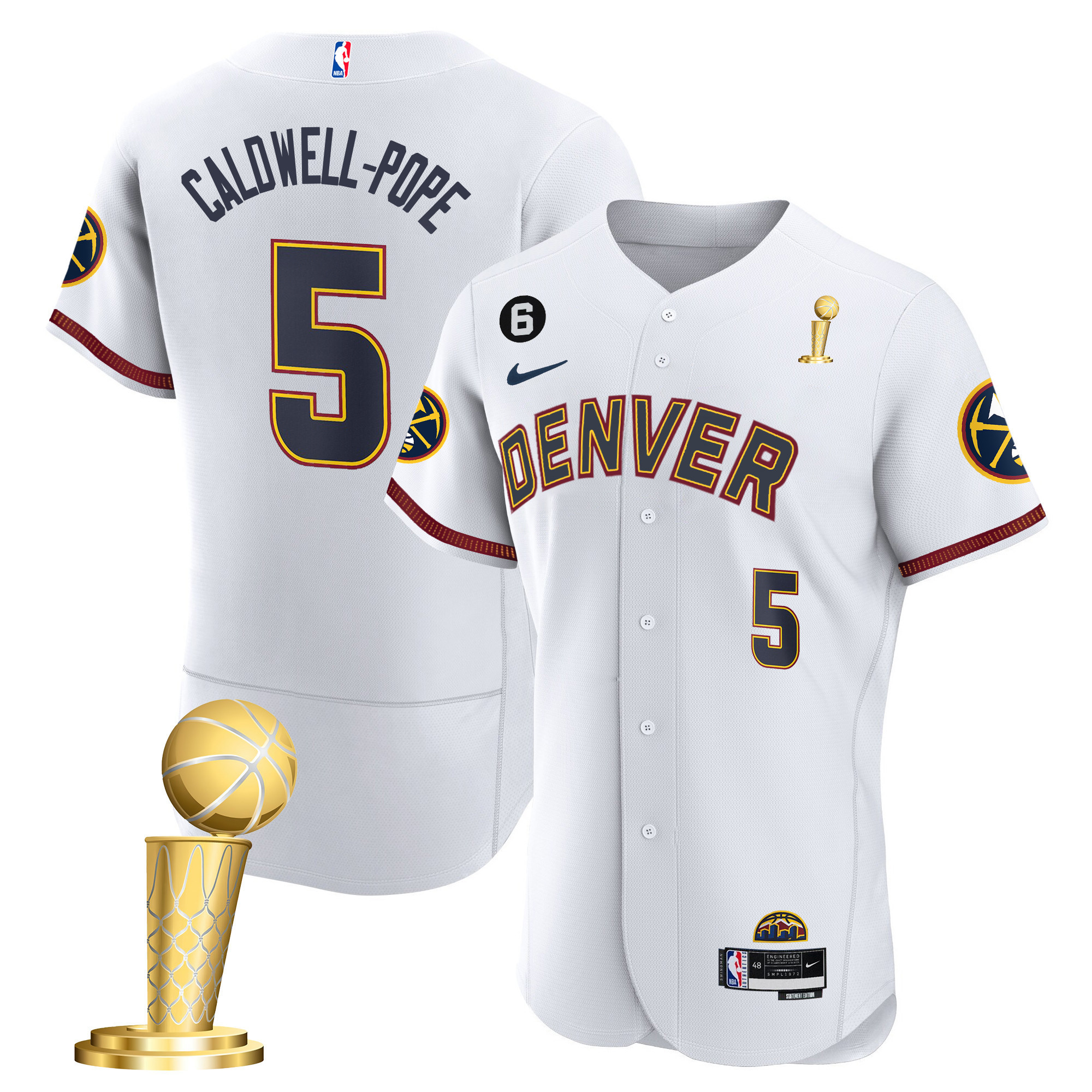 Caldwell-Pope Men's Denver Nuggets 2023 Champions Flex Base City Jersey - All Stitched