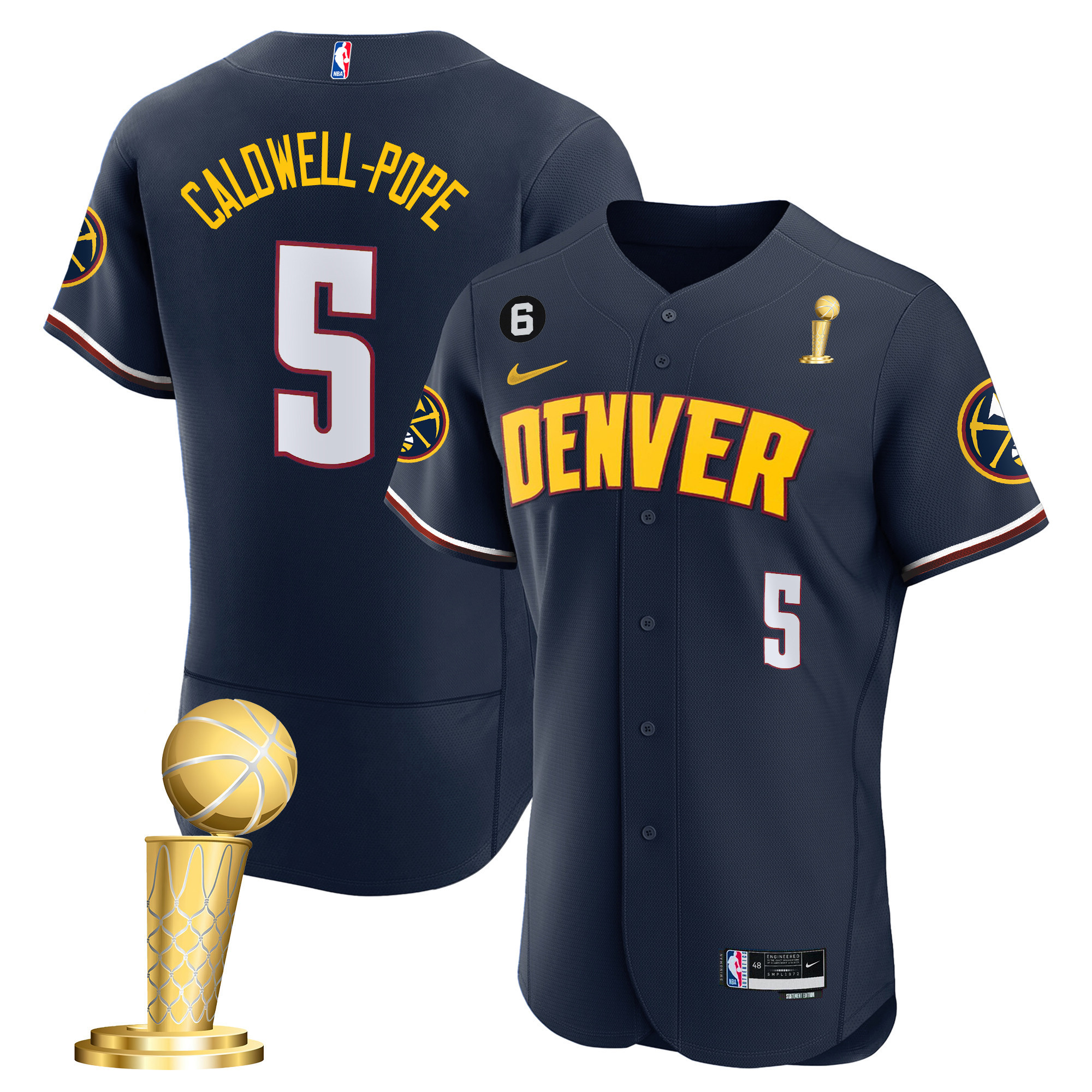 Caldwell-Pope Men's Denver Nuggets 2023 Champions Flex Base Icon Jersey - All Stitched