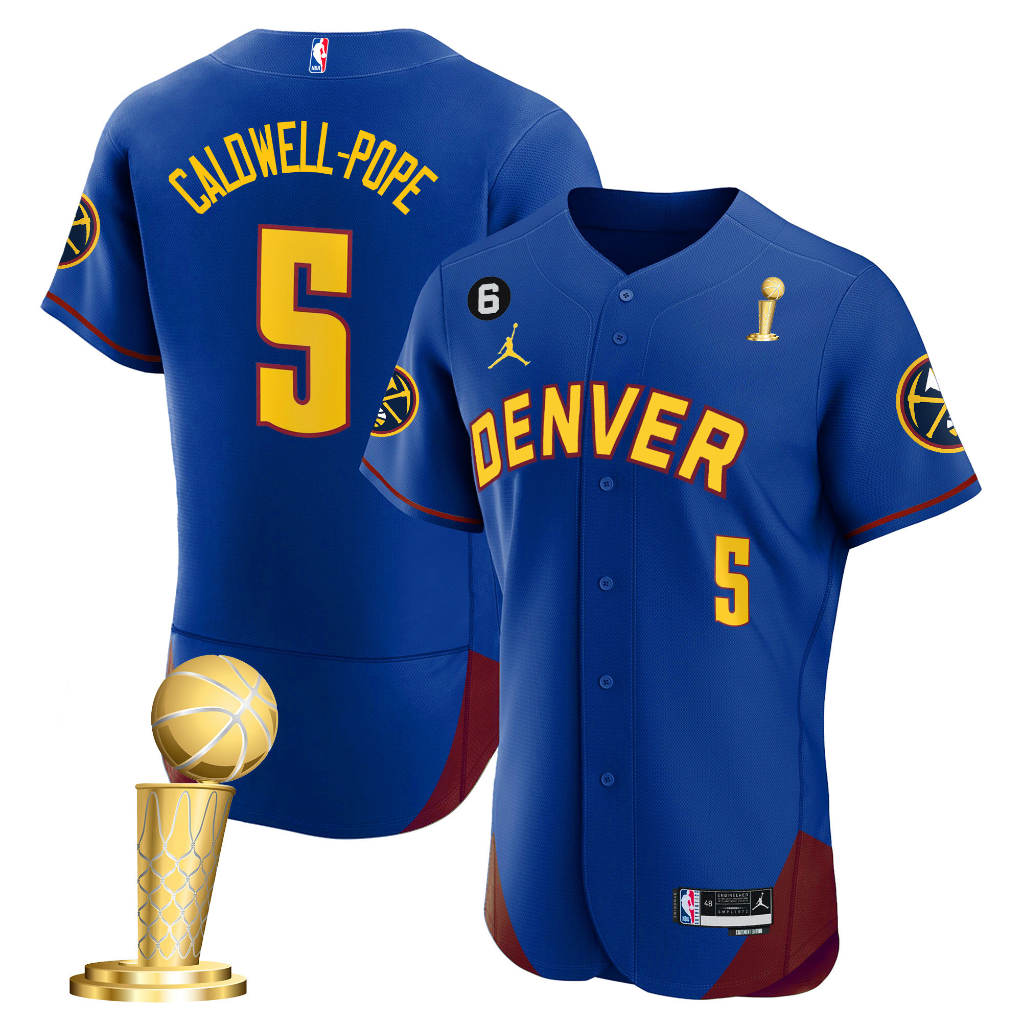 Caldwell-Pope Men's Denver Nuggets 2023 Champions Flex Base Statement Jersey - All Stitched