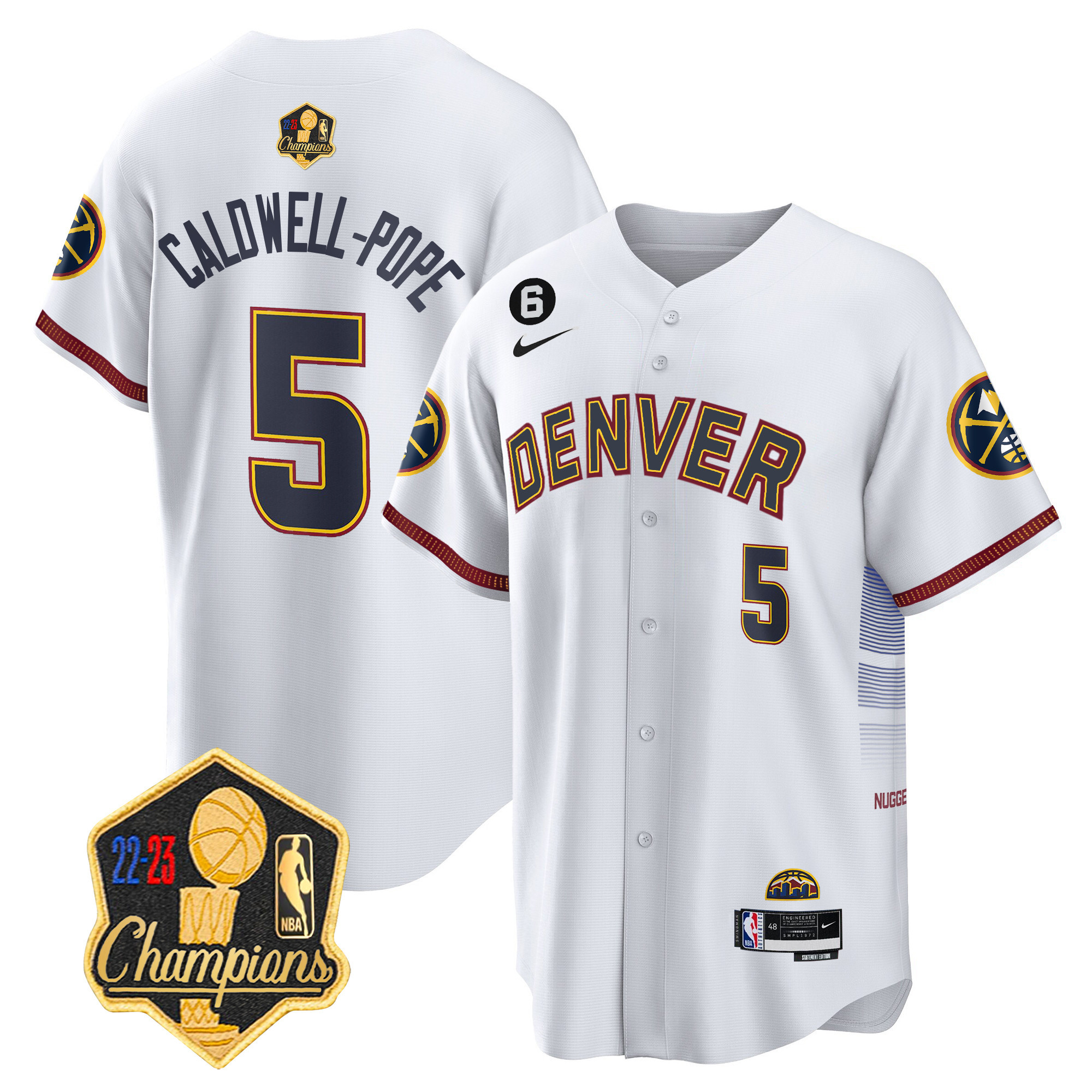 Caldwell-Pope Men's Denver Nuggets 2023 Champions Limited Patch Cool Base City Jersey - All Stitched