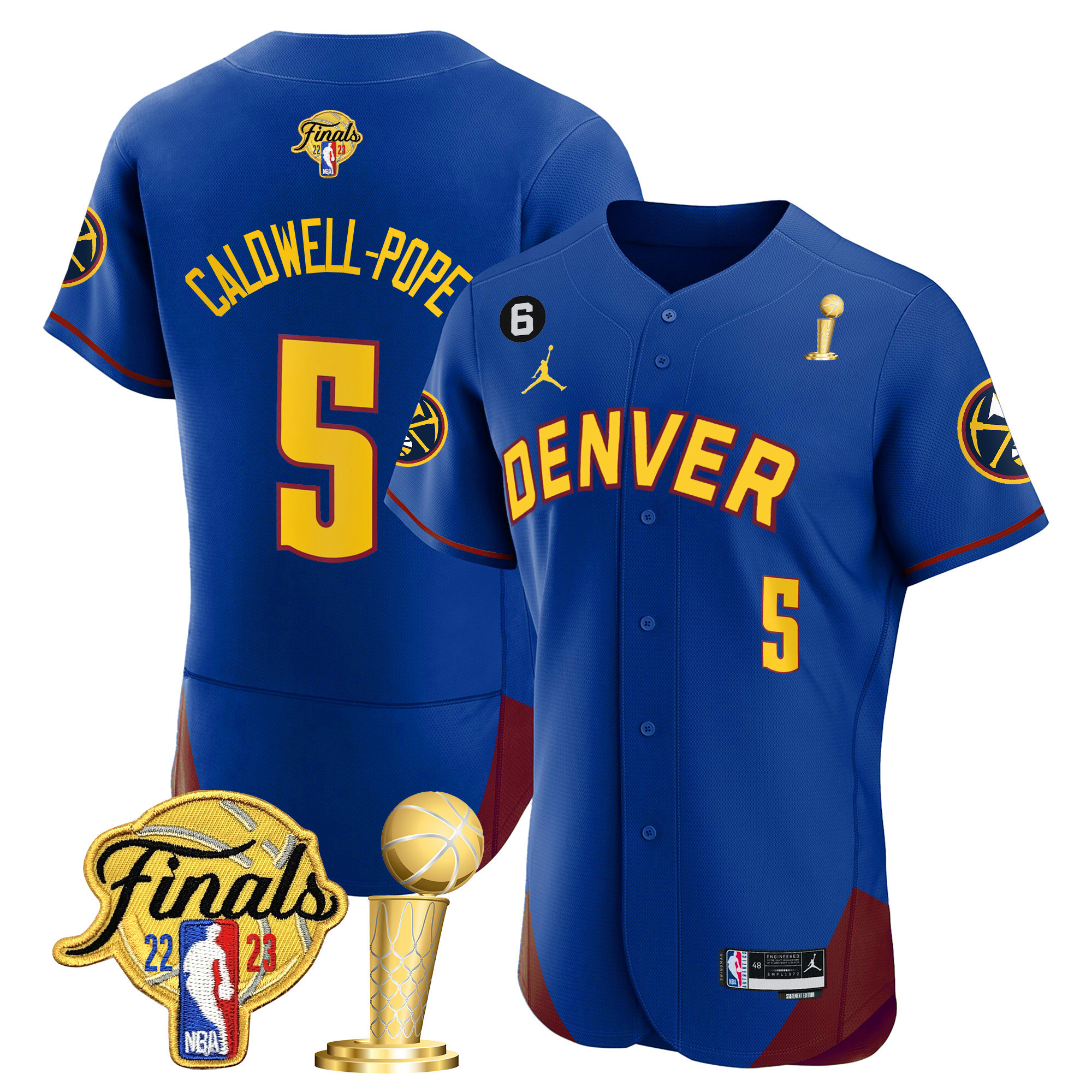 Caldwell-Pope Men's Denver Nuggets 2023 Finals & Champions Flex Base Statement Jersey - All Stitched