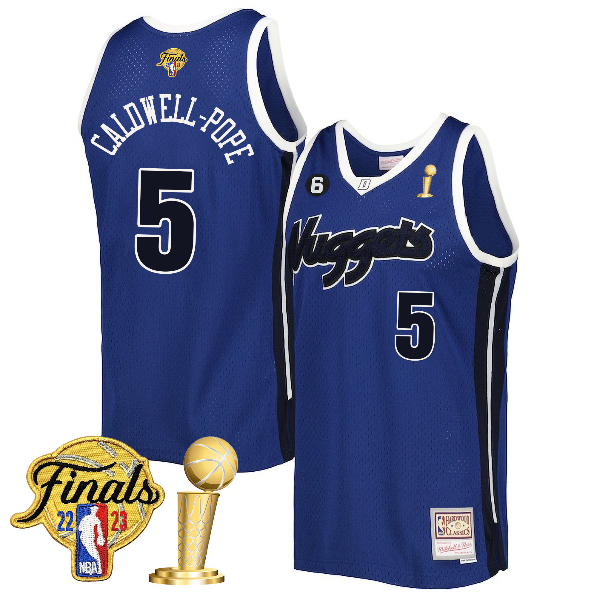 Caldwell-Pope Men's Denver Nuggets 2023 Finals Patch & Champions Collection Swingman Jersey V2 - All Stitched