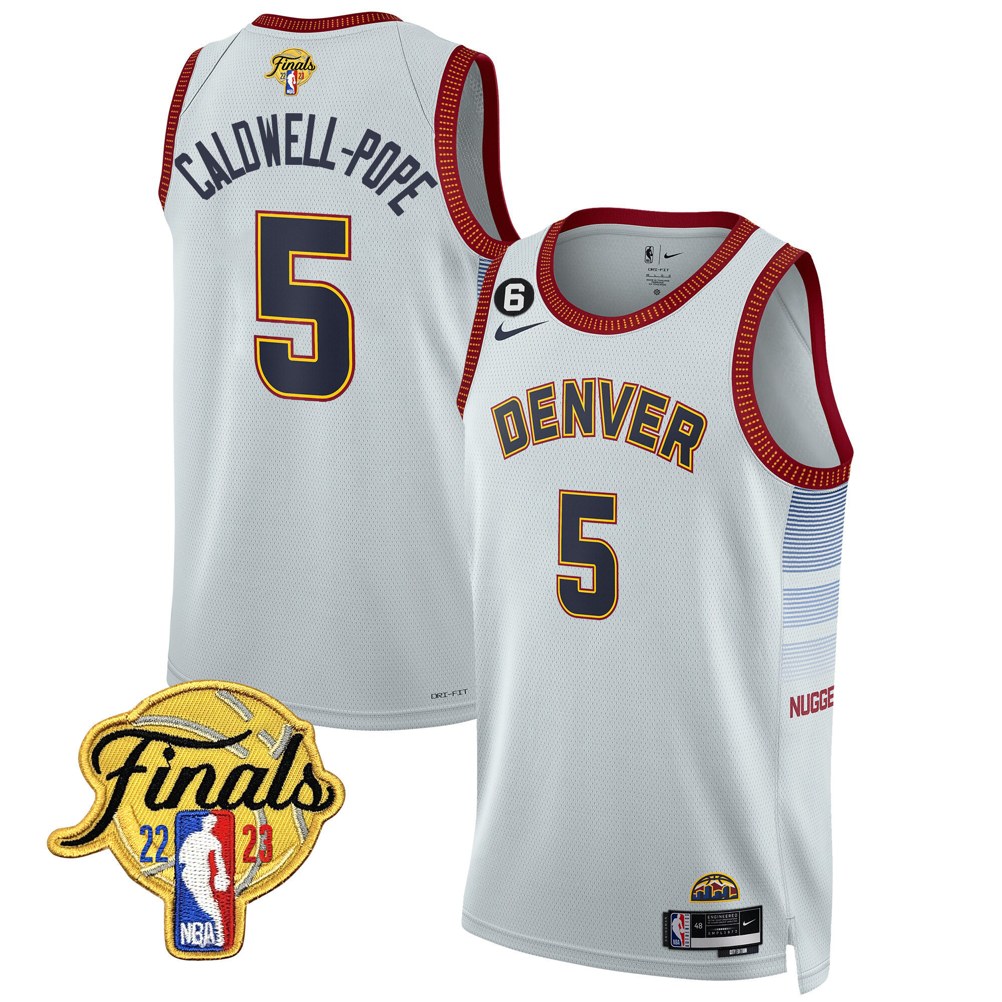Caldwell-Pope Men's Denver Nuggets 2023 Finals Patch Collection City Jersey - All Stitched