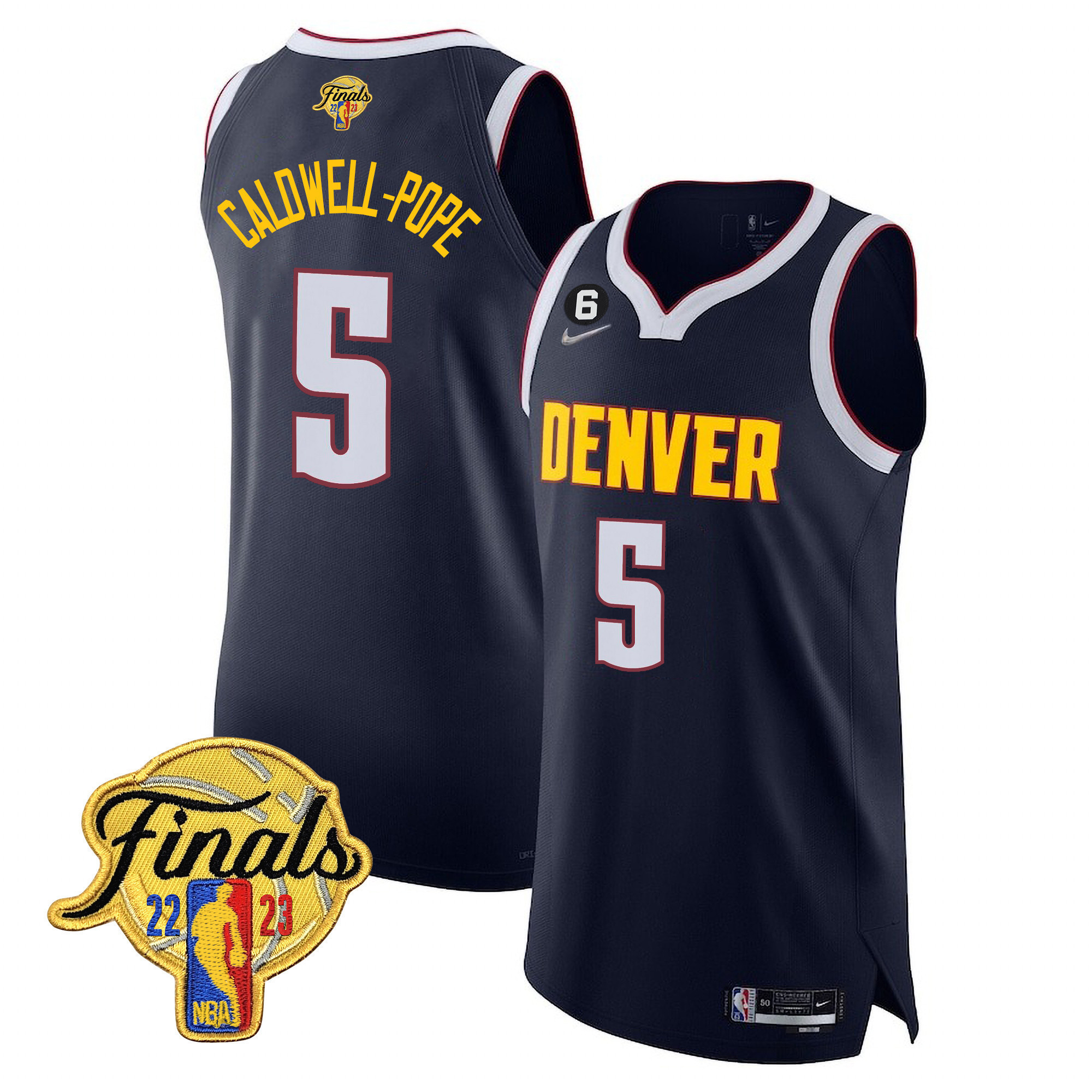 Caldwell-Pope Men's Denver Nuggets 2023 Finals Patch Collection Diamond Jersey V2 - All Stitched