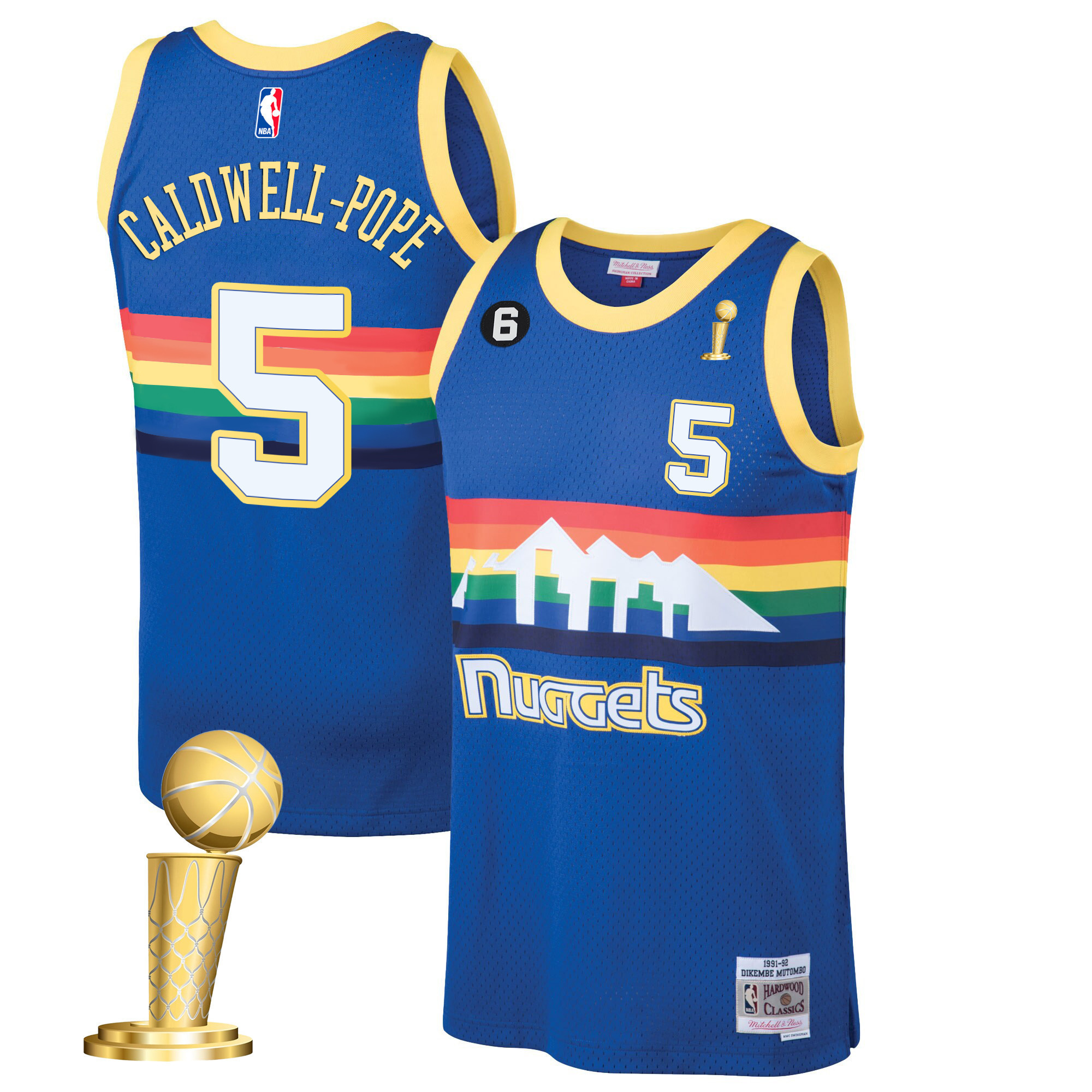 Caldwell-Pope Youth's Denver Nuggets 2023 Champions Blue Classic Jersey Collection - All Stitched