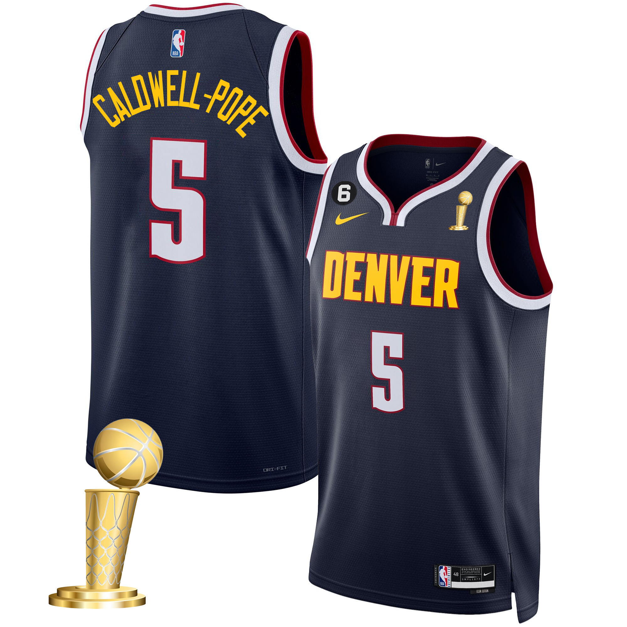 Caldwell-Pope Youth's Denver Nuggets 2023 Champions Icon Jersey Collection - All Stitched