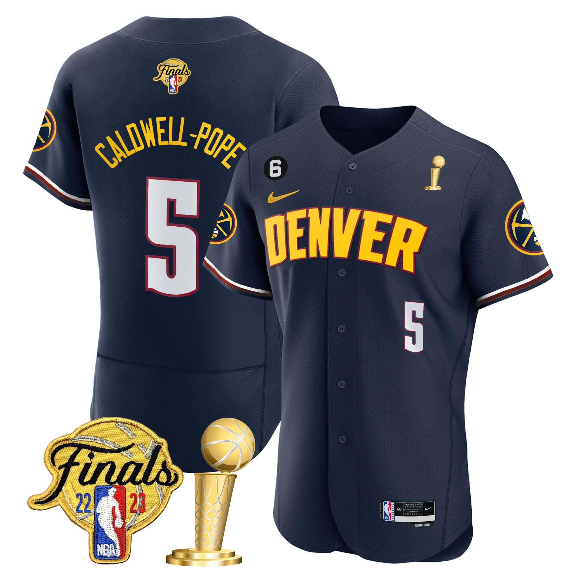 Caldwell-Pope Youth's Denver Nuggets 2023 Finals & Champions Flex Base Icon Jersey - All Stitched