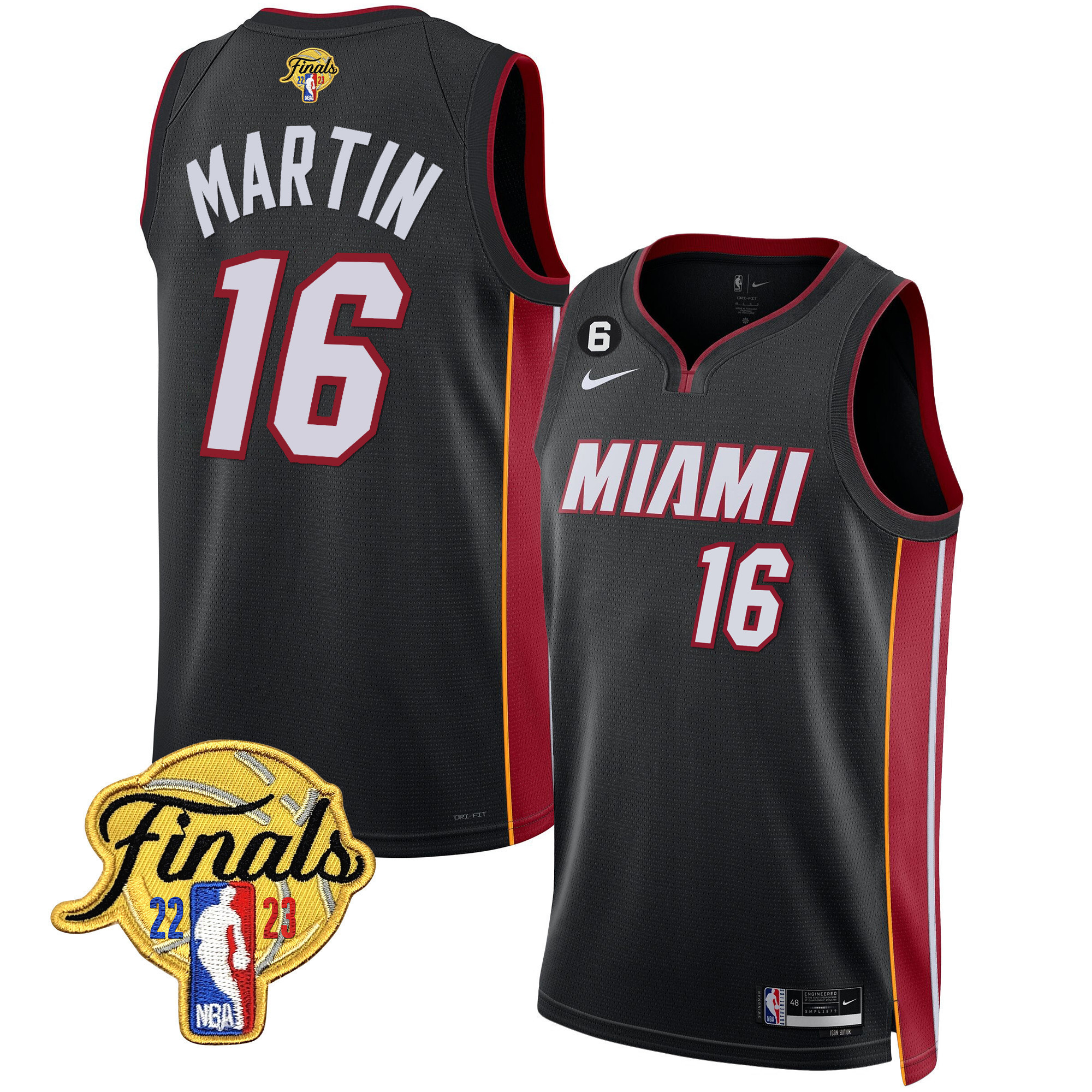Caleb Martin Men's Miami Heat 2023 Finals Patch Collection Icon Jersey - All Stitched