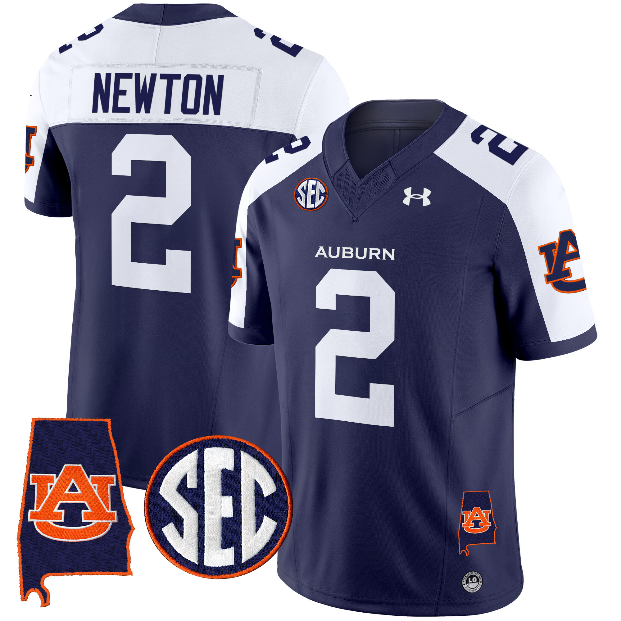 Cam Newton Men's Auburn Tigers 2025 Alabama Patch Vapor Limited Navy Alternate Jersey - All Stitched