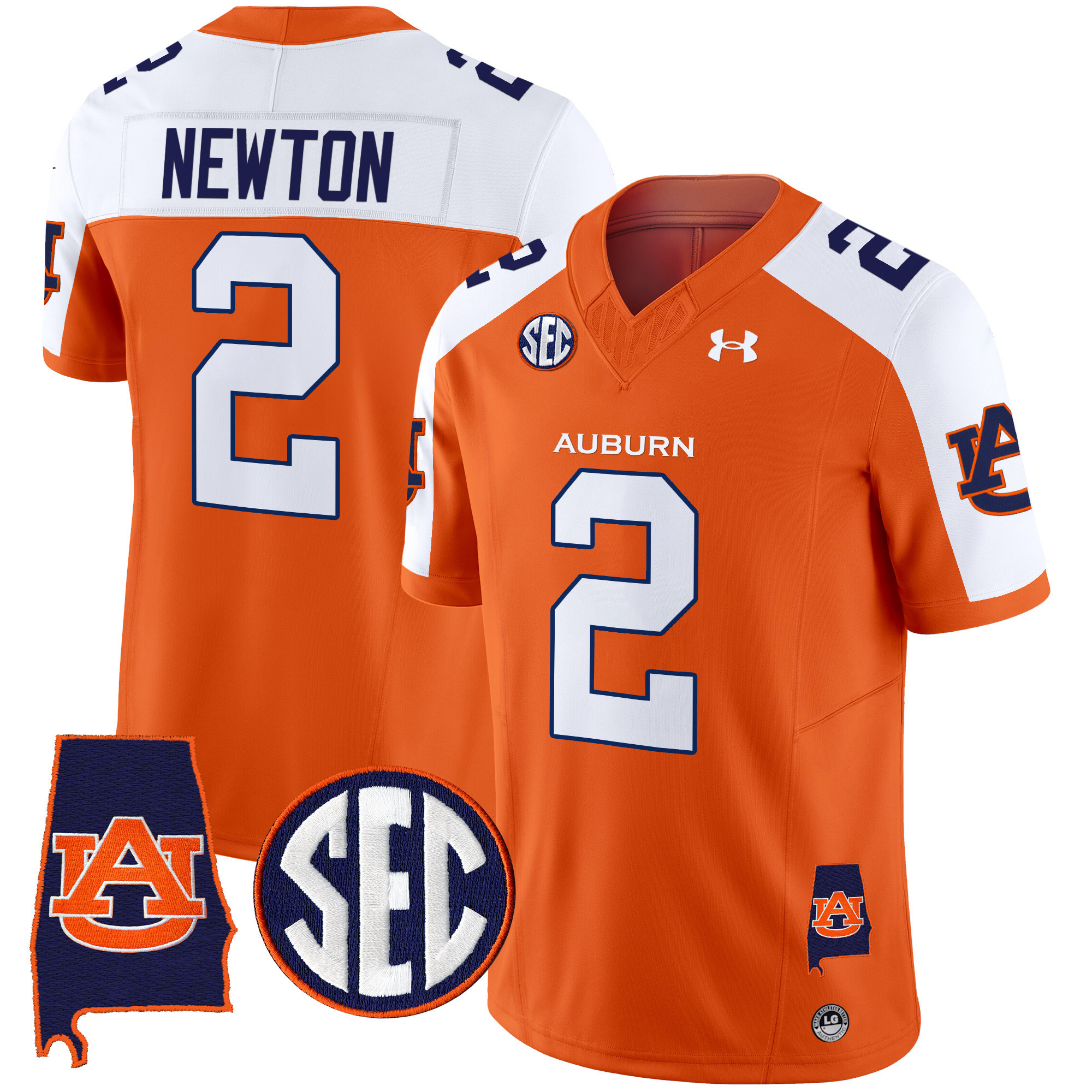 Cam Newton Men's Auburn Tigers 2025 Alabama Patch Vapor Limited Orange Alternate Jersey - All Stitched
