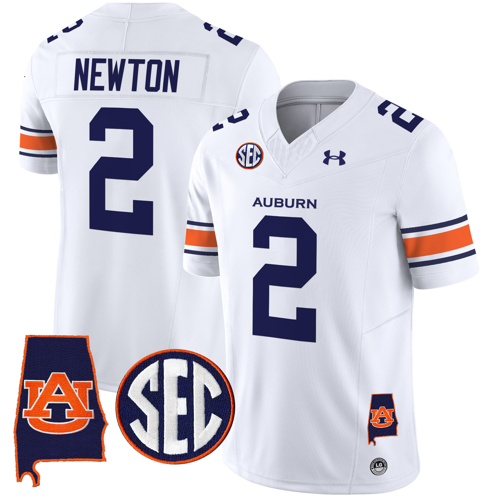 Cam Newton Men's Auburn Tigers 2025 Alabama Patch Vapor Limited White Jersey - All Stitched