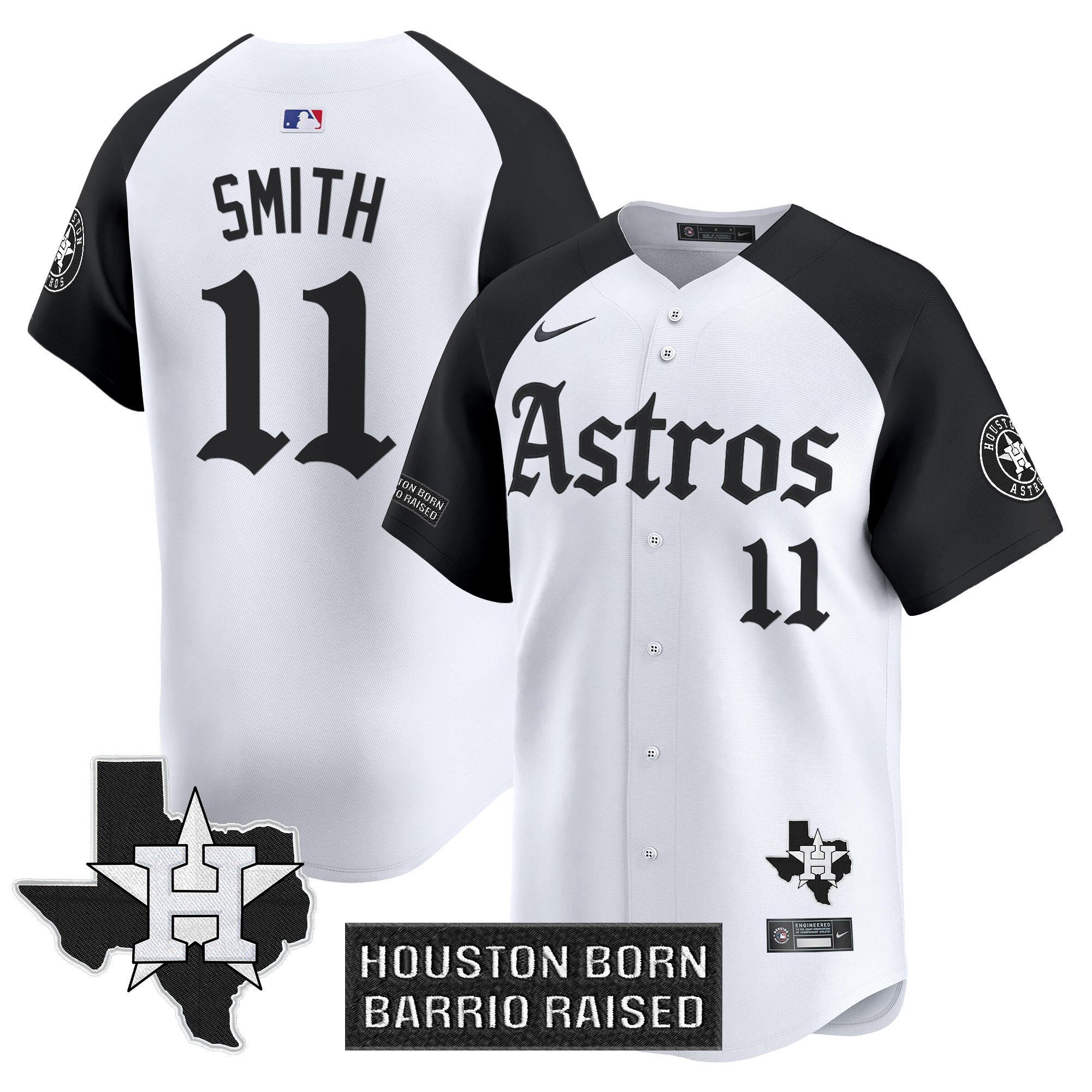 Cam Smith Men's Houston Astros 'Gothic Edition Vapor Premier Limited Alternate Jersey - All Stitched