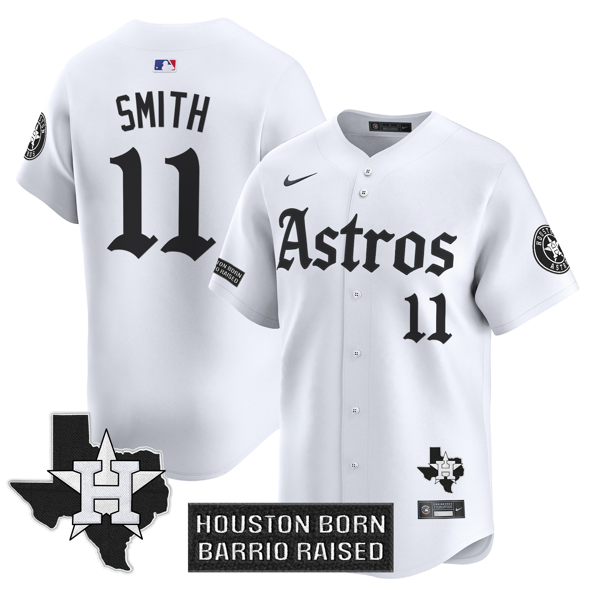 Cam Smith Men's Houston Astros 'Gothic Edition Vapor Premier Limited White Jersey - All Stitched