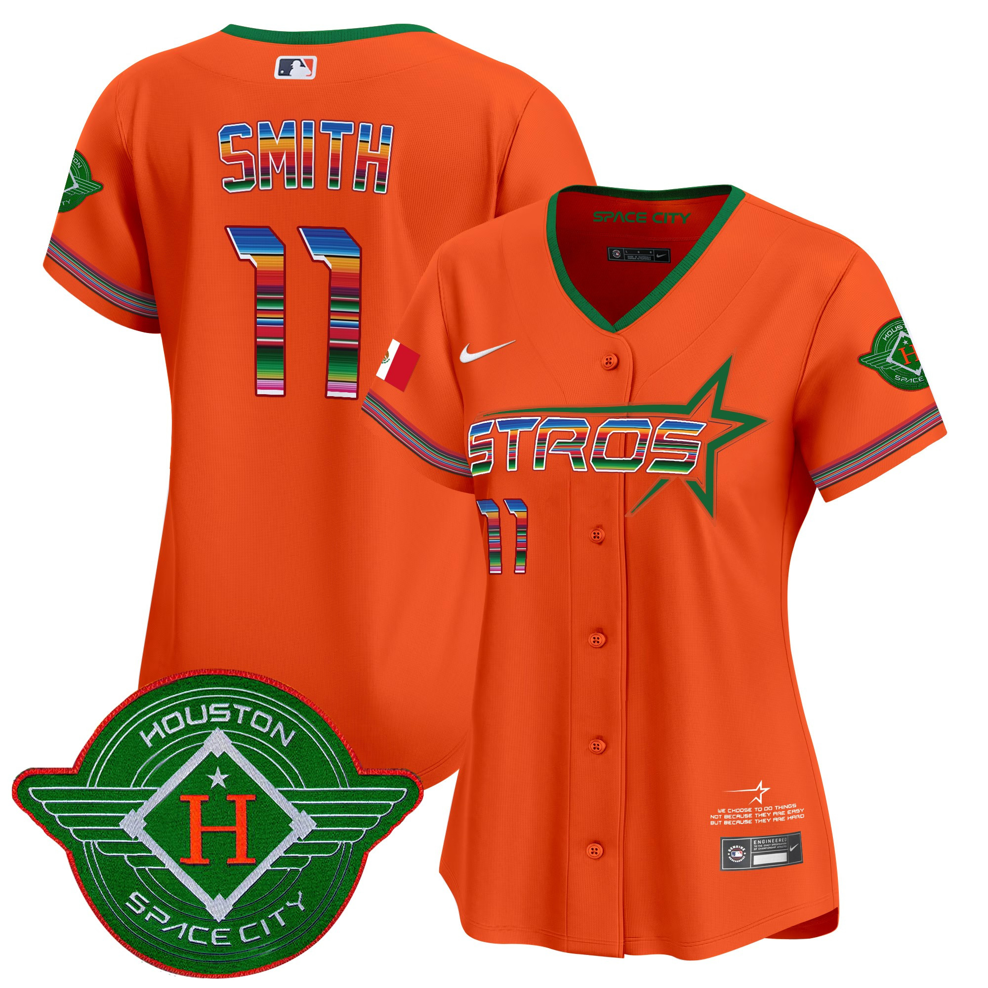 Cam Smith Women's Houston Astros 2025 City Connect Mexico Vapor Premier Limited Orange Jersey - All Stitched