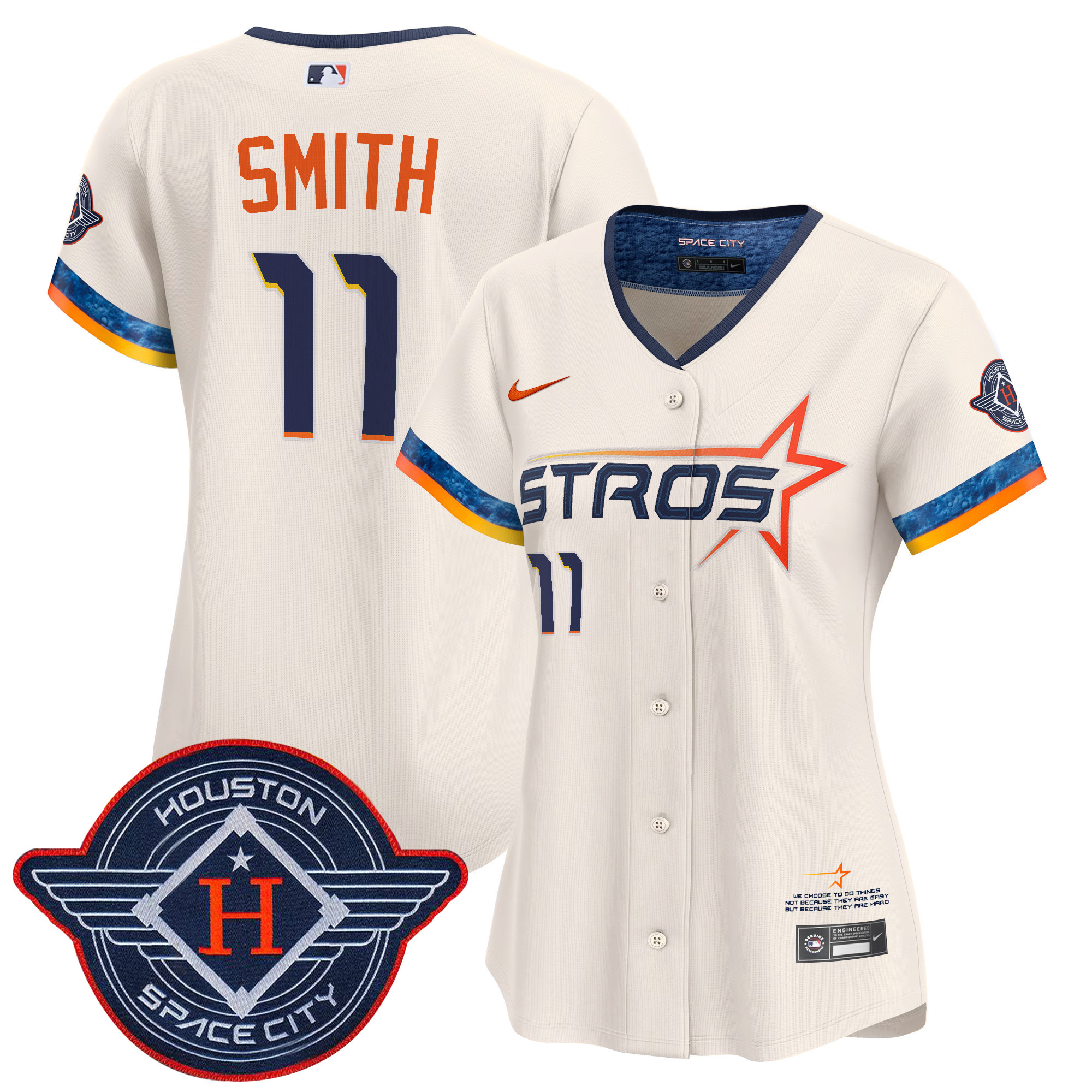 Cam Smith Women's Houston Astros 2025 City Connect Vapor Premier Limited Cream Jersey - All Stitched