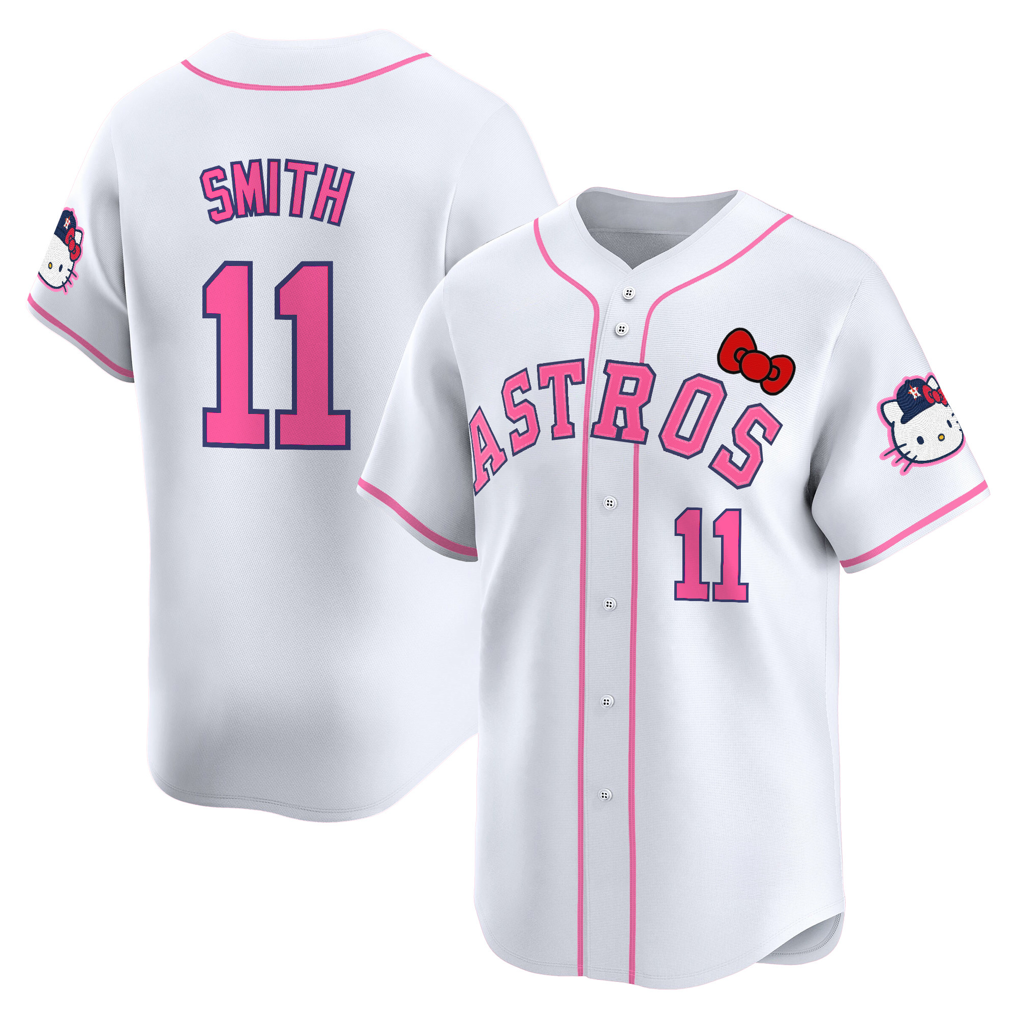 Cam Smith Youth's Houston Astros Hello Kitty Vapor Premier Limited White Jersey V2 - All Stitched