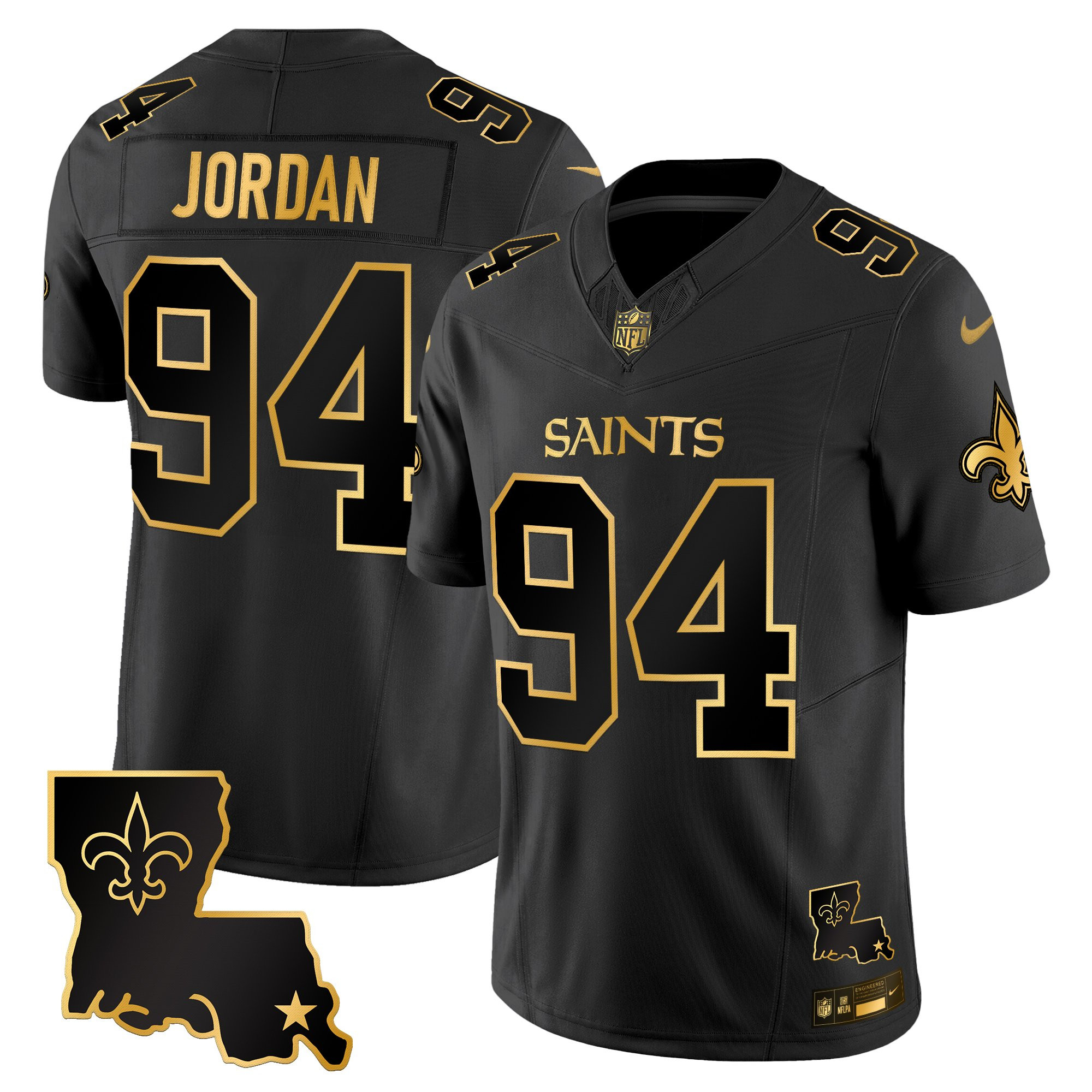 Cameron Jordan Men's New Orleans Saints 2025 Gold Vapor Limited Black Gold Jersey - All Stitched