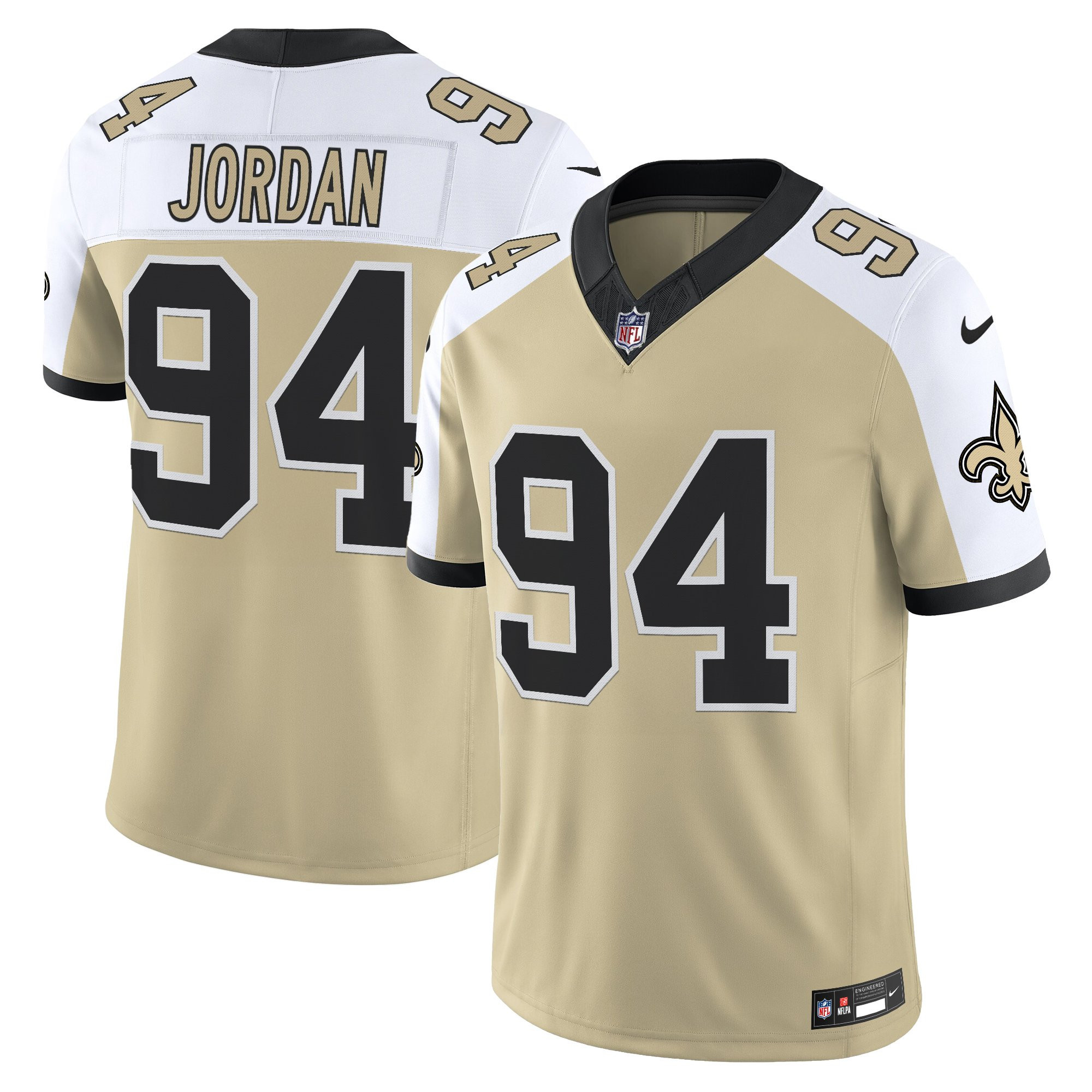 Cameron Jordan Men's New Orleans Saints Gameday Golds Edition Vapor Gold Alternate Jersey - All Stitched