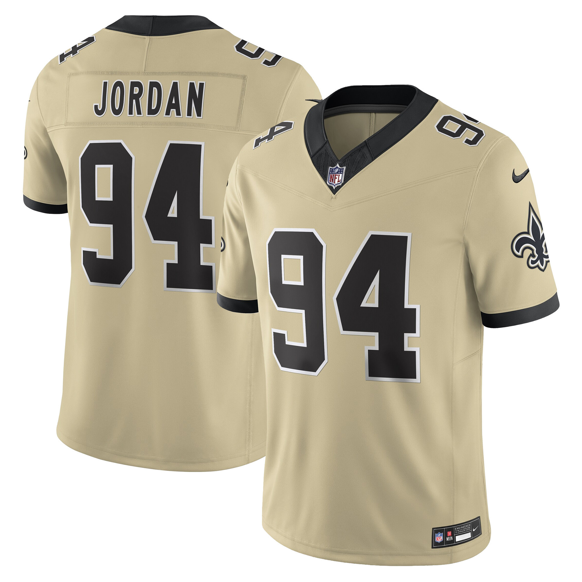 Cameron Jordan Men's New Orleans Saints Gameday Golds Edition Vapor Gold Jersey - All Stitched