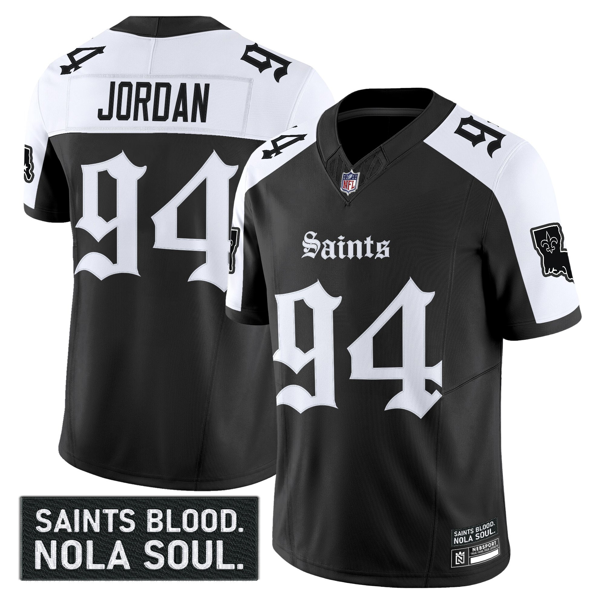 Cameron Jordan Men's New Orleans Saints Gothic Vieux CarrÃƒÆ’Ã‚Â© Edition Vapor Alternate Jersey - All Stitched