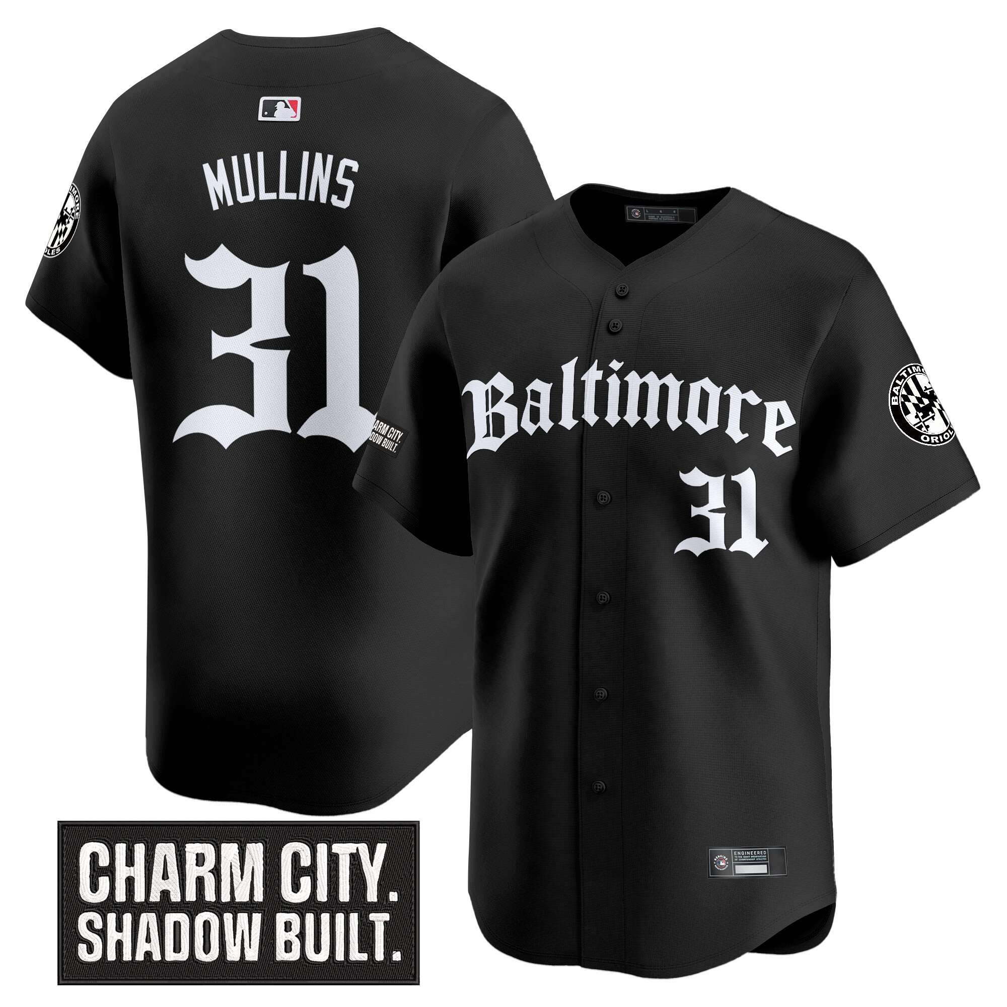 Cedric Mullins Men's Baltimore Orioles Gothic Harbor Edition Vapor Premier Limited Black Jersey - All Stitched