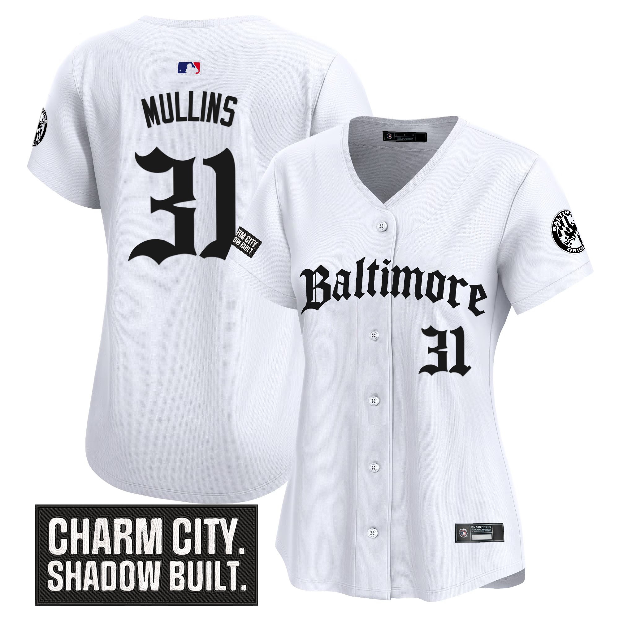 Cedric Mullins Women's Baltimore Orioles Gothic Harbor Edition Vapor Premier Limited White Jersey - All Stitched