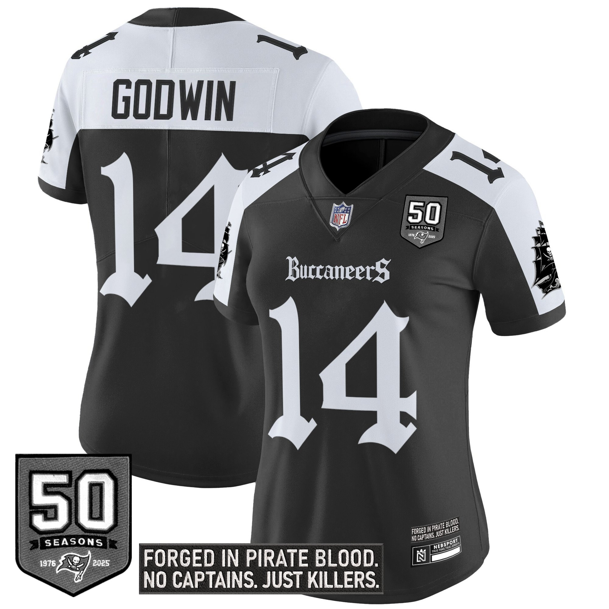 Chris Godwin Women's Tampa Bay Buccaneers Gothic Pirate Shadows Edition Vapor Limited Alternate Jersey - All Stitched