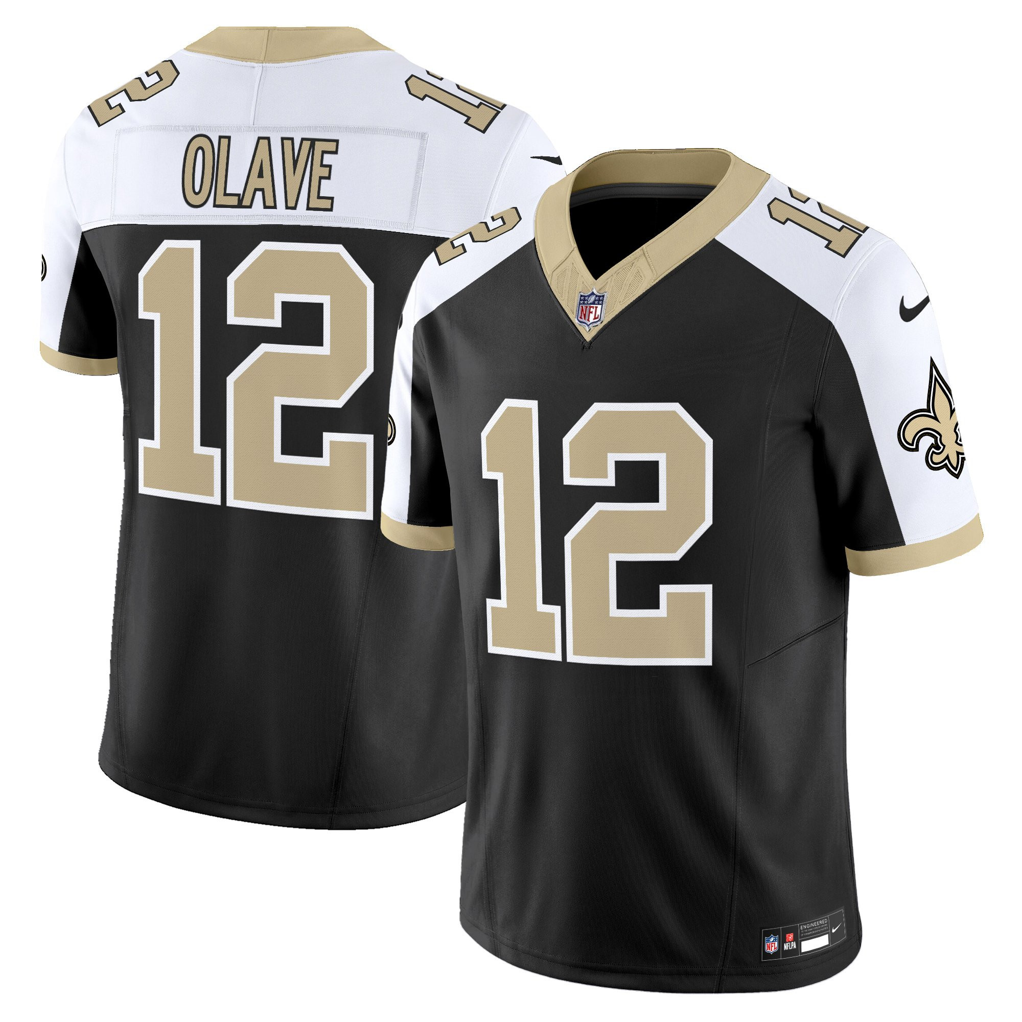 Chris Olave Men's New Orleans Saints Gameday Golds Edition Vapor Black Alternate Jersey - All Stitched