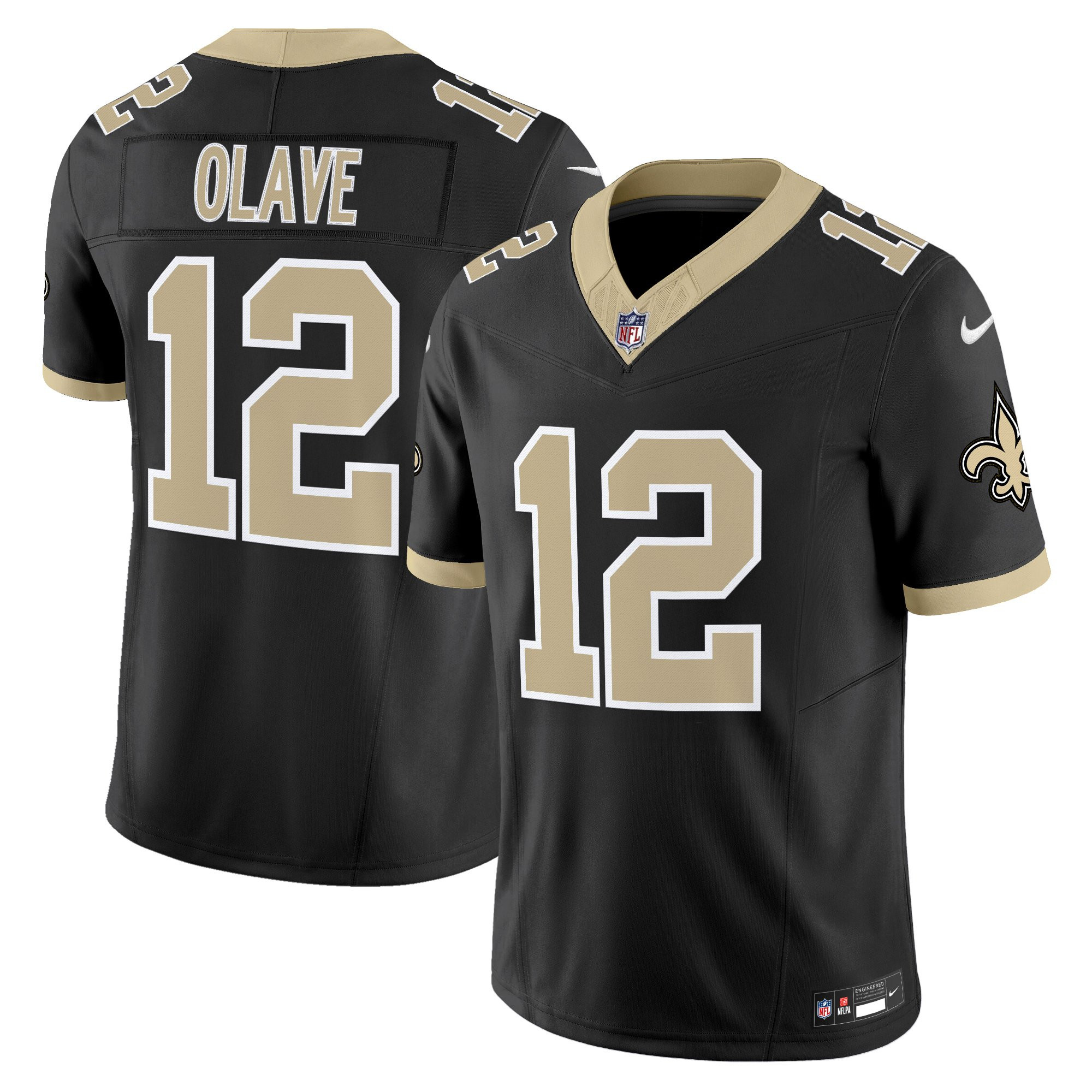 Chris Olave Men's New Orleans Saints Gameday Golds Edition Vapor Black Jersey - All Stitched