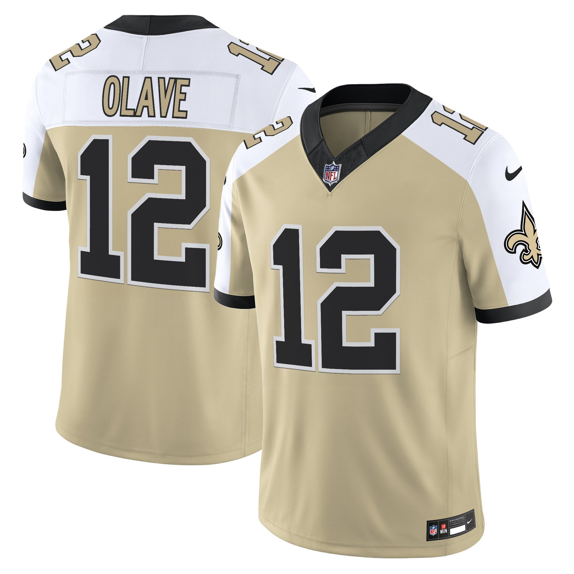 Chris Olave Men's New Orleans Saints Gameday Golds Edition Vapor Gold Alternate Jersey - All Stitched