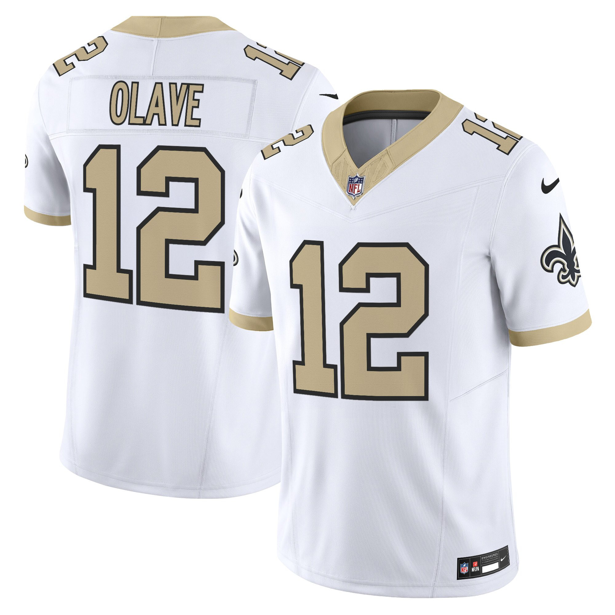 Chris Olave Men's New Orleans Saints Gameday Golds Edition Vapor White Jersey - All Stitched