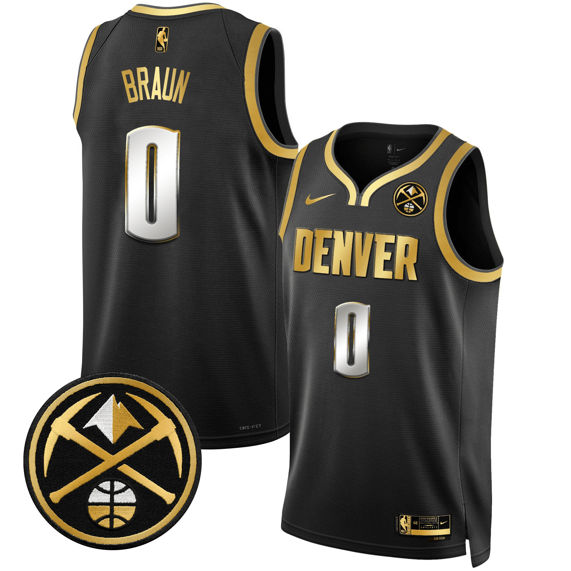 Christian Braun Men's Denver Nuggets Swingman Black Limited Jersey - All Stitched