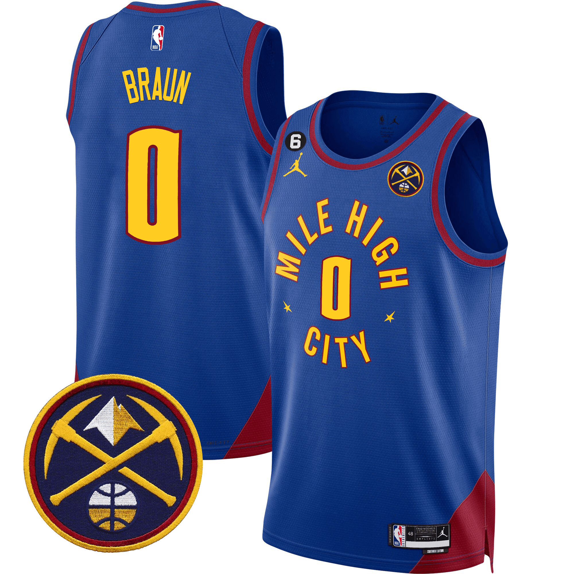 Christian Braun Men's Denver Nuggets Swingman Statement Jersey - All Stitched