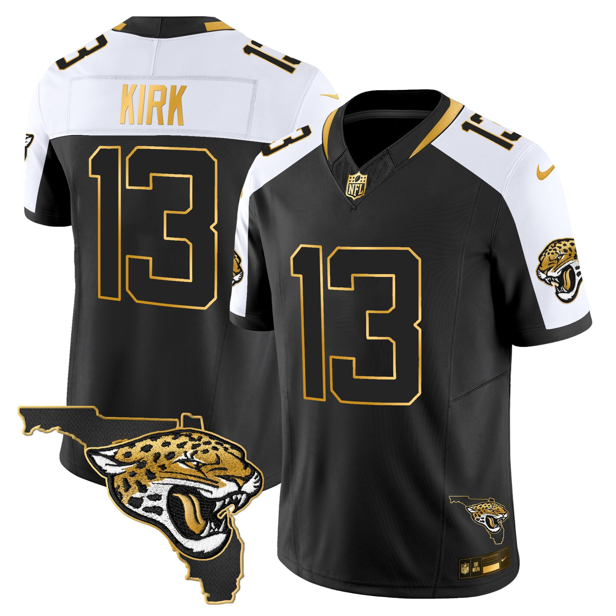 Christian Kirk Men's Jacksonville Jaguars 2025 Gold Vapor Limited Black Alternate Jersey - All Stitched