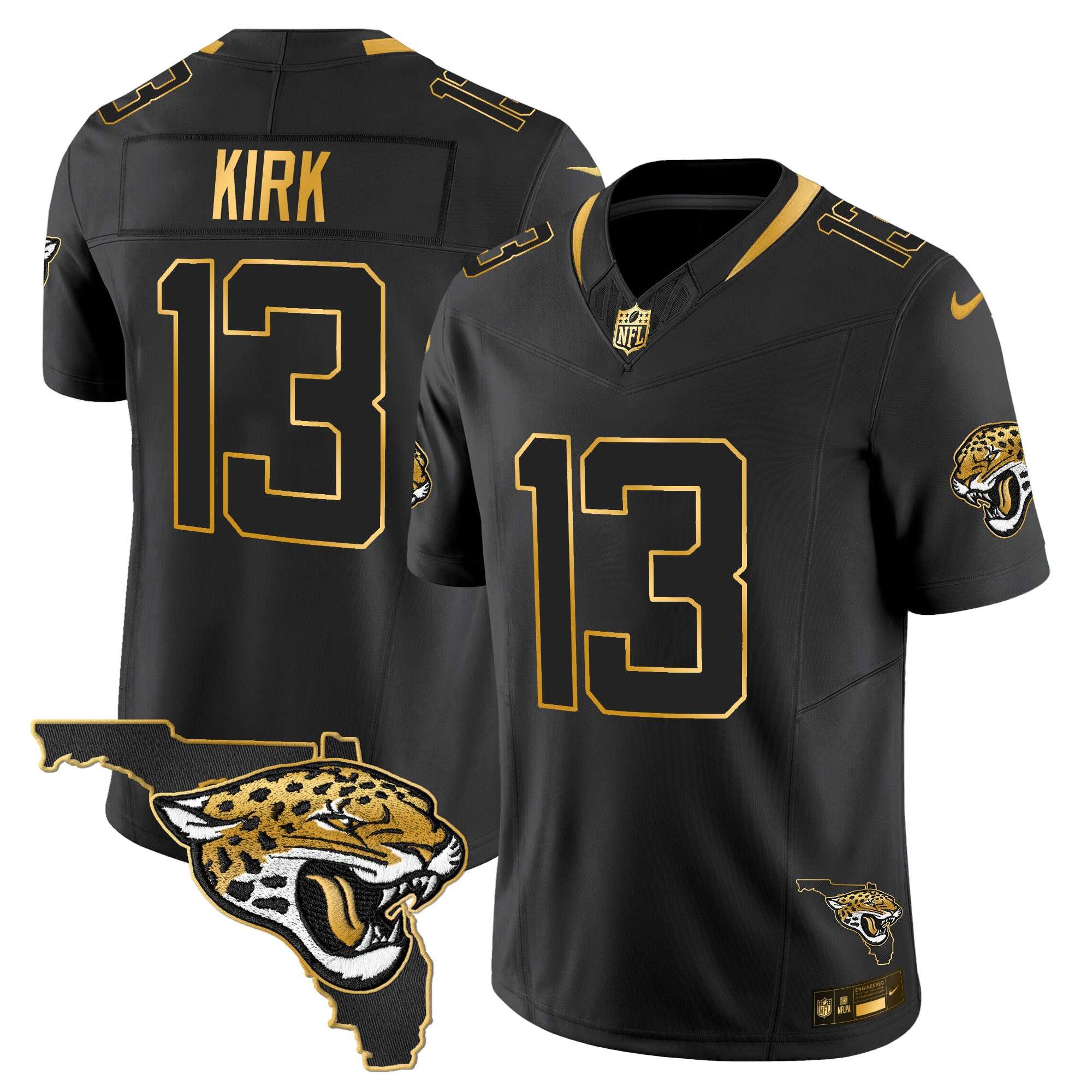 Christian Kirk Men's Jacksonville Jaguars 2025 Gold Vapor Limited Black Gold Jersey - All Stitched