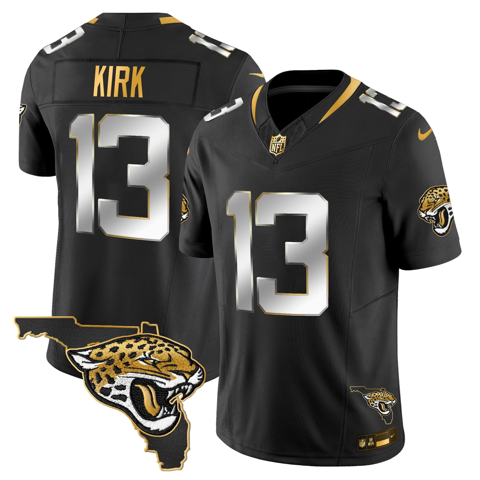 Christian Kirk Men's Jacksonville Jaguars 2025 Gold Vapor Limited Black Limited Jersey - All Stitched