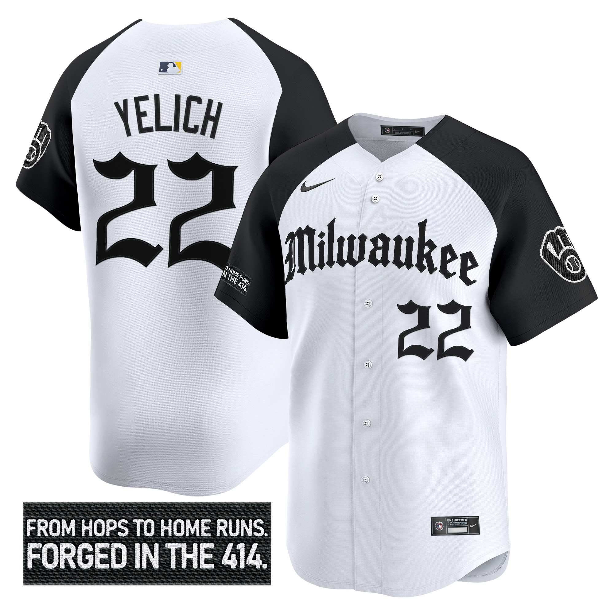Christian Yelich Men's Milwaukee Brewers Gothic 414 Shadows Edition Vapor Premier Limited Alternate Jersey - All Stitched