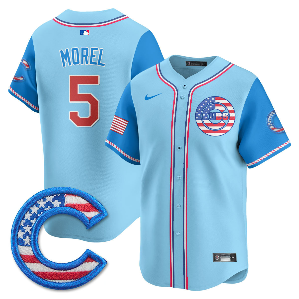Christopher Morel Men's Chicago Cubs 2025 Fourth of July Vapor Premier Limited Light Blue Alternate Jersey - All Stitched