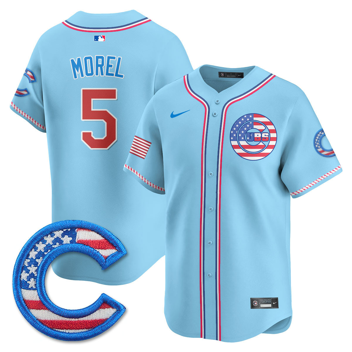Christopher Morel Men's Chicago Cubs 2025 Fourth of July Vapor Premier Limited Light Blue Jersey - All Stitched