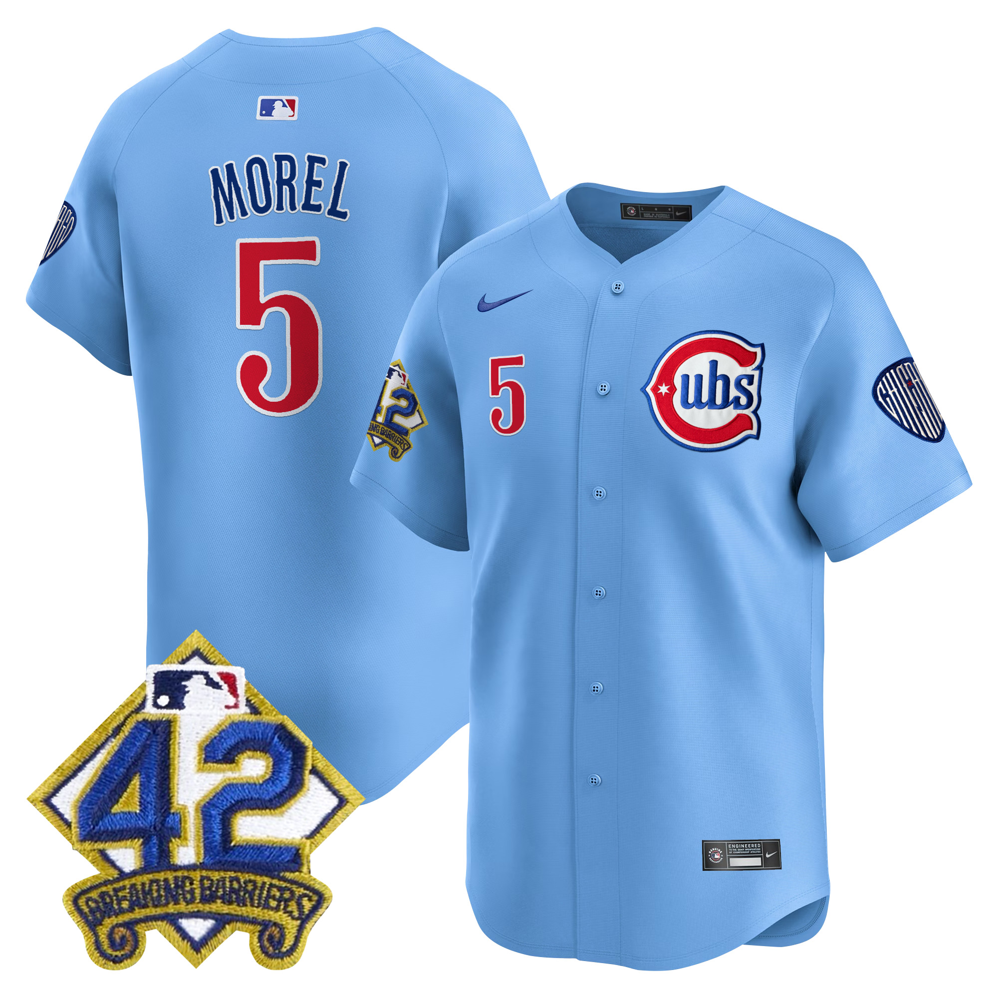 Christopher Morel Men's Chicago Cubs 2025 Jackie Robinson Patch Vapor Premier Limited Blue Jersey - All Stitched