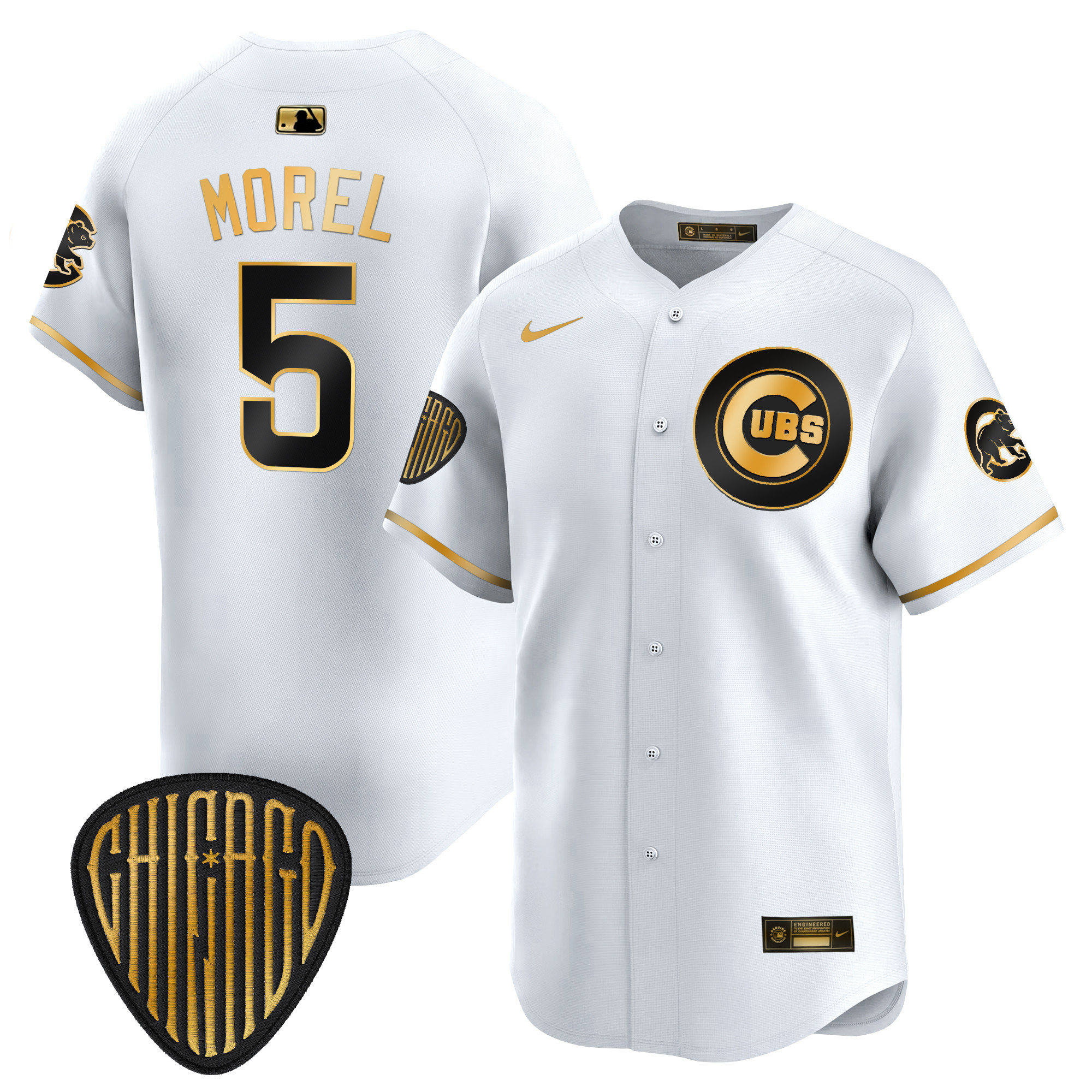 Christopher Morel Men's Chicago Cubs 2025 Vapor Premier Limited White Gold Jersey - All Stitched