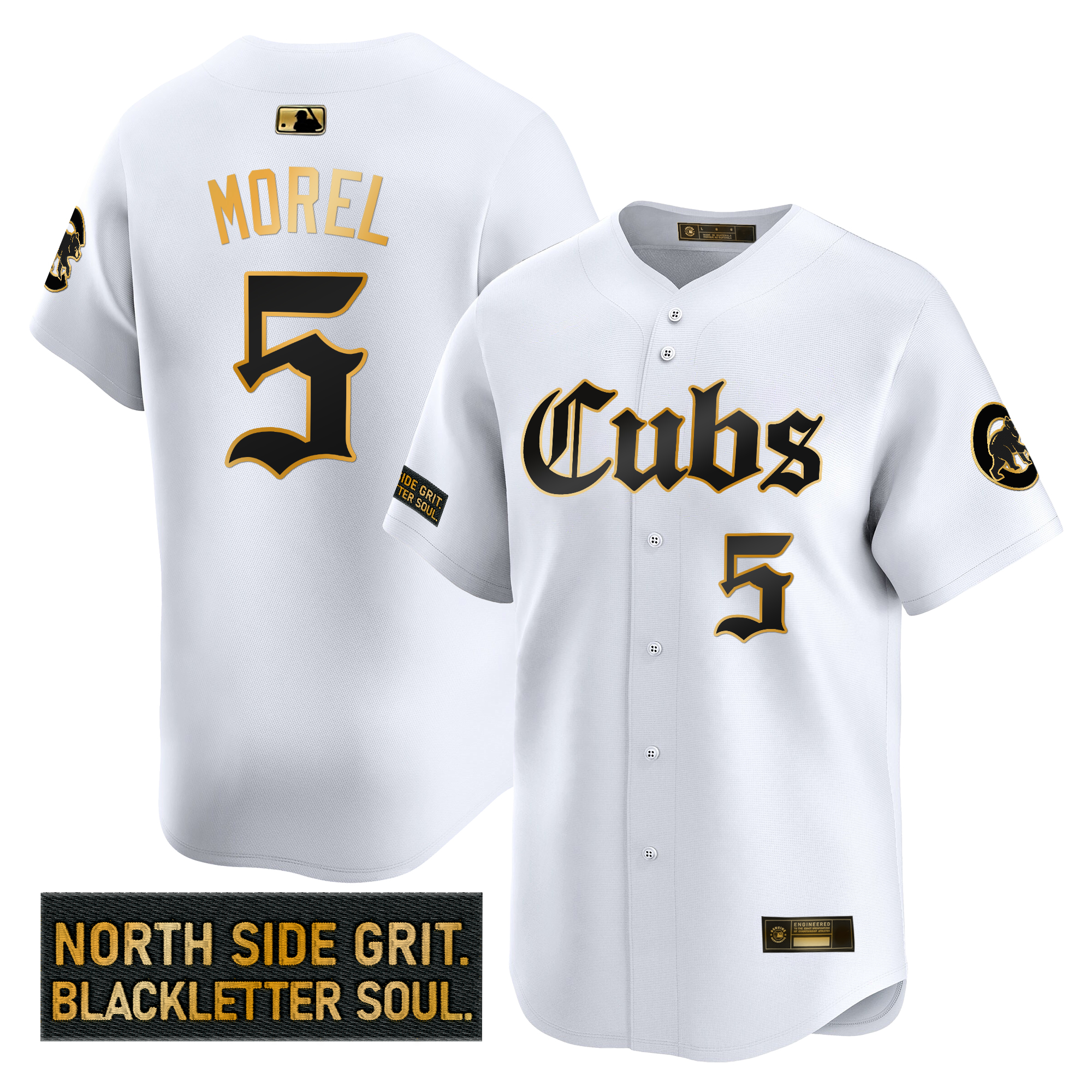 Christopher Morel Men's Chicago Cubs 'Gothic North Side Edition Gold Vapor Premier Limited White Gold Jersey - All Stitched