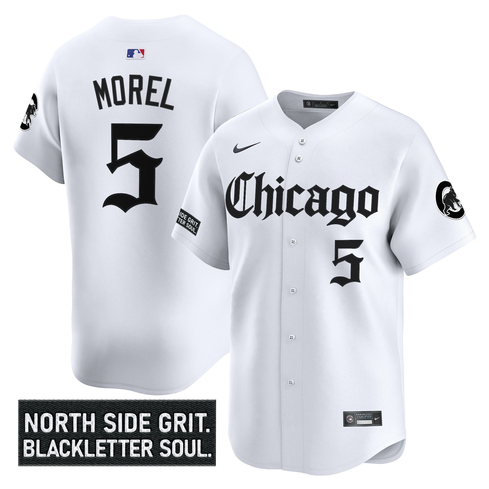 Christopher Morel Men's Chicago Cubs 'Gothic North Side Edition Vapor Premier Limited White Jersey V2 - All Stitched