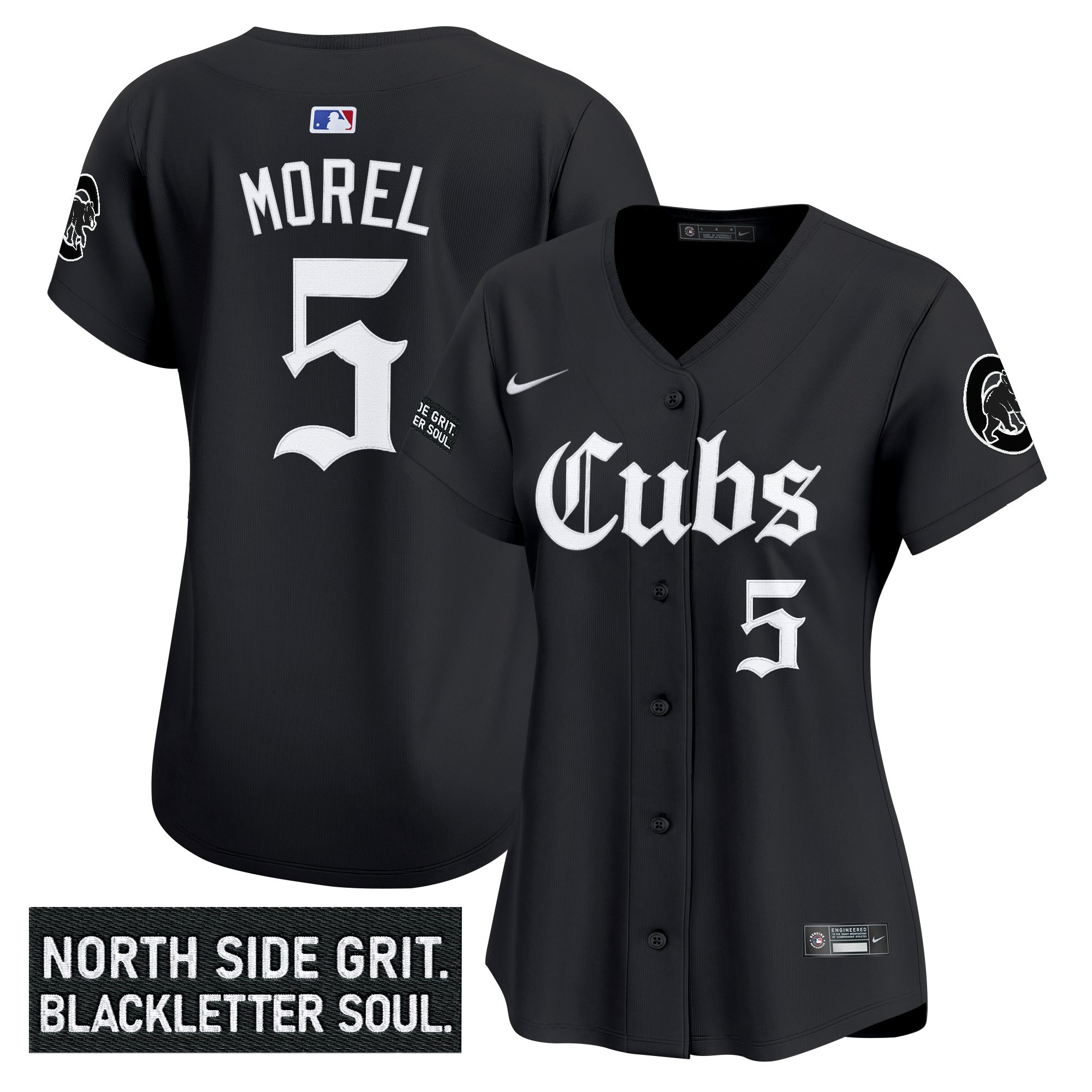 Christopher Morel Women's Chicago Cubs Gothic North Side Edition Vapor Premier Limited Black Jersey - All Stitched