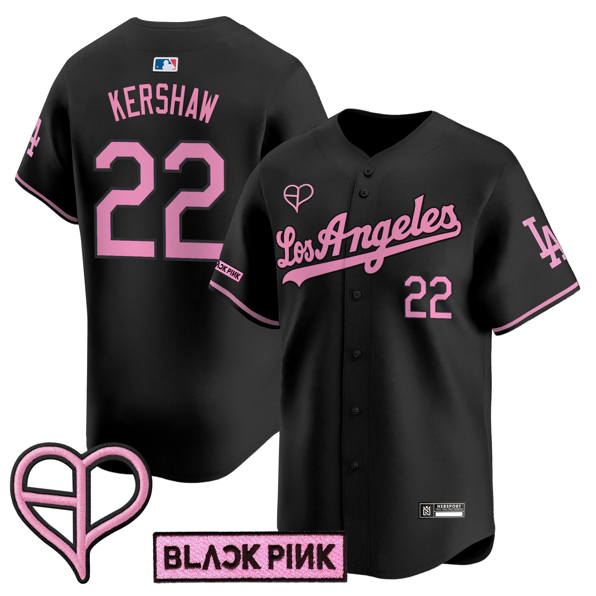Clayton Kershaw Unisex Los Angeles Dodgers x BLACKPINK 2025 Vapor Premier Limited Black Jersey - All Stitched