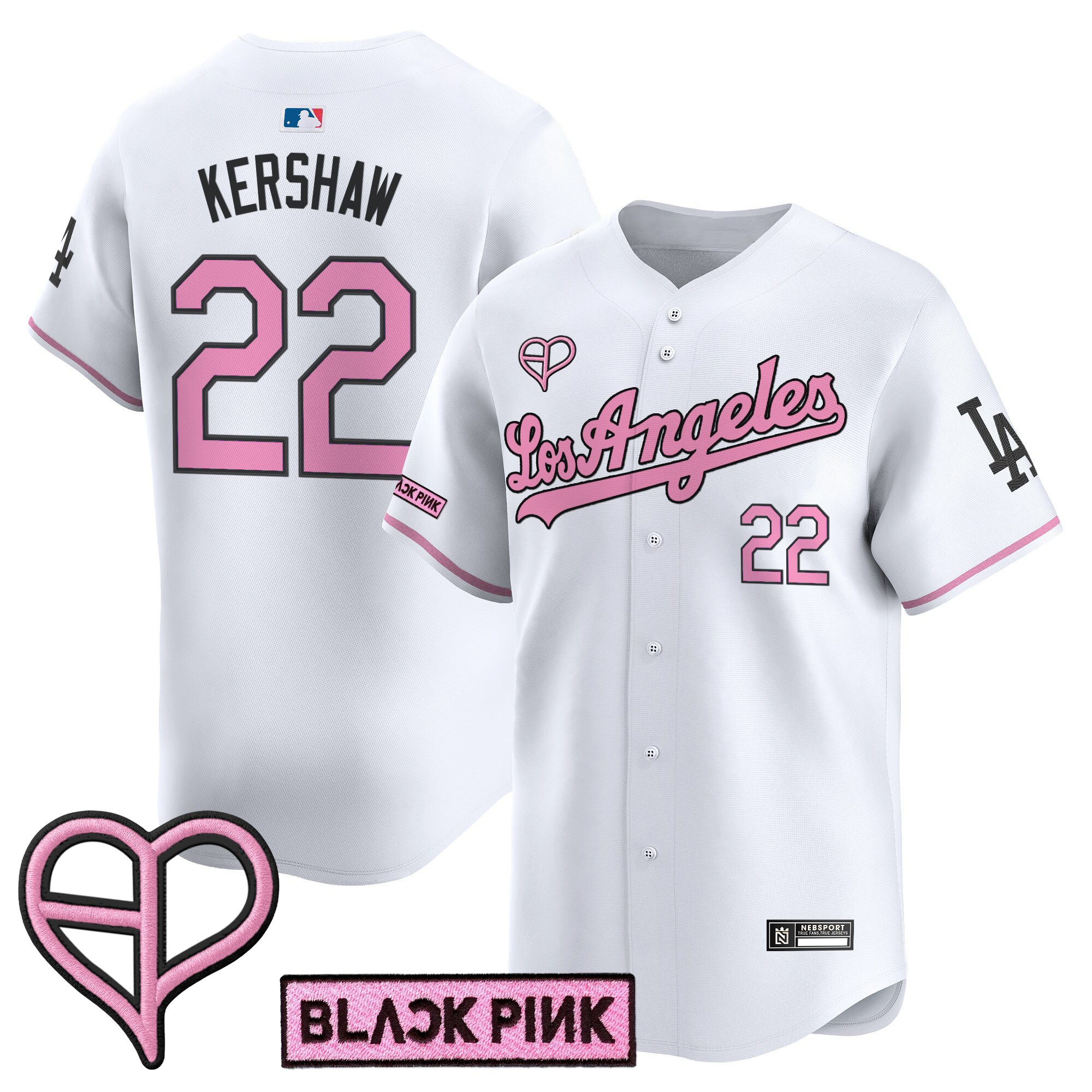Clayton Kershaw Unisex Los Angeles Dodgers x BLACKPINK 2025 Vapor Premier Limited White Jersey - All Stitched