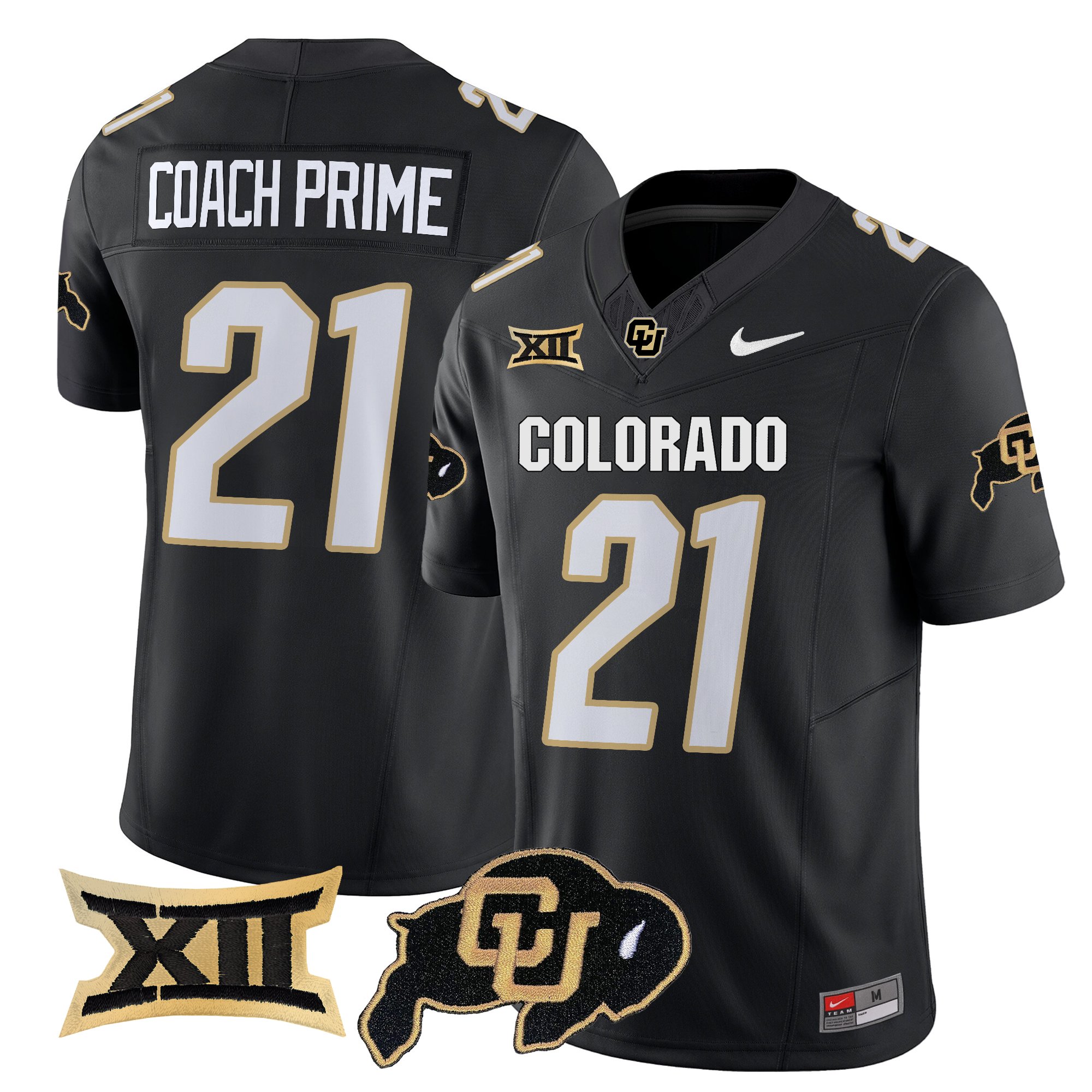 Coach Prime Men's Colorado Buffaloes 2025 Vapor Limited Black Jersey - All Stitched