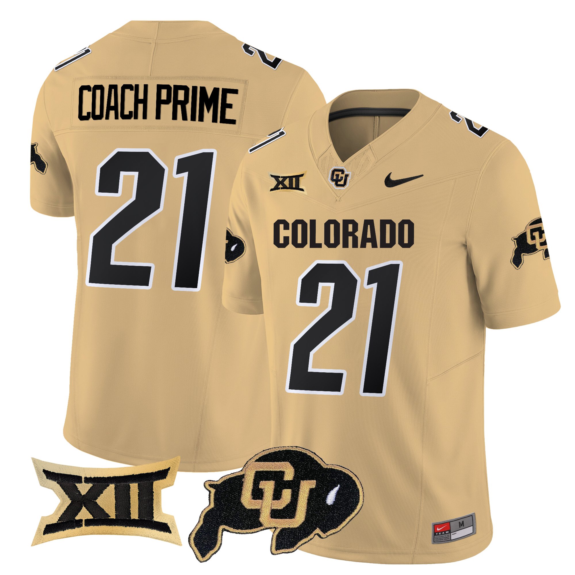 Coach Prime Men's Colorado Buffaloes 2025 Vapor Limited Gold Jersey - All Stitched