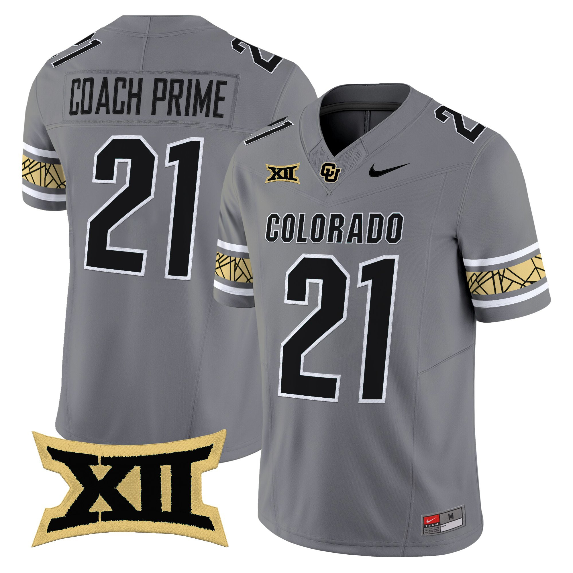 Coach Prime Men's Colorado Buffaloes 2025 Vapor Limited Gray Jersey V2 - All Stitched